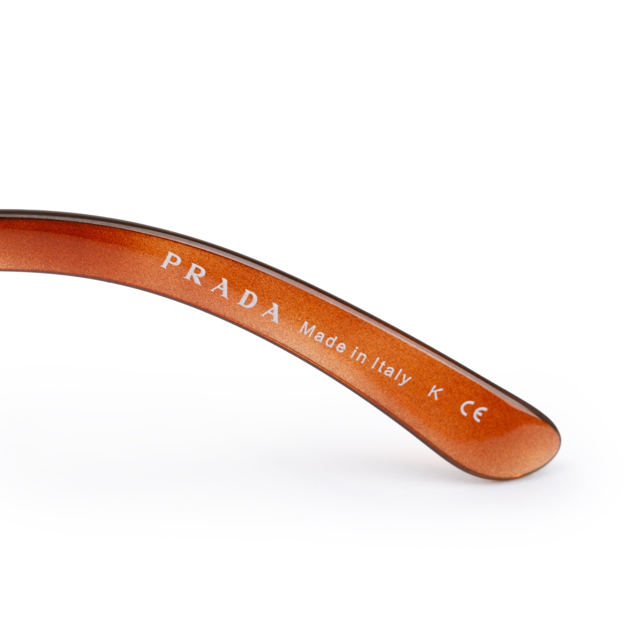 Prada SPR 25G Havana Acetate Gradient Shield Sunglasses w/ Box & Case