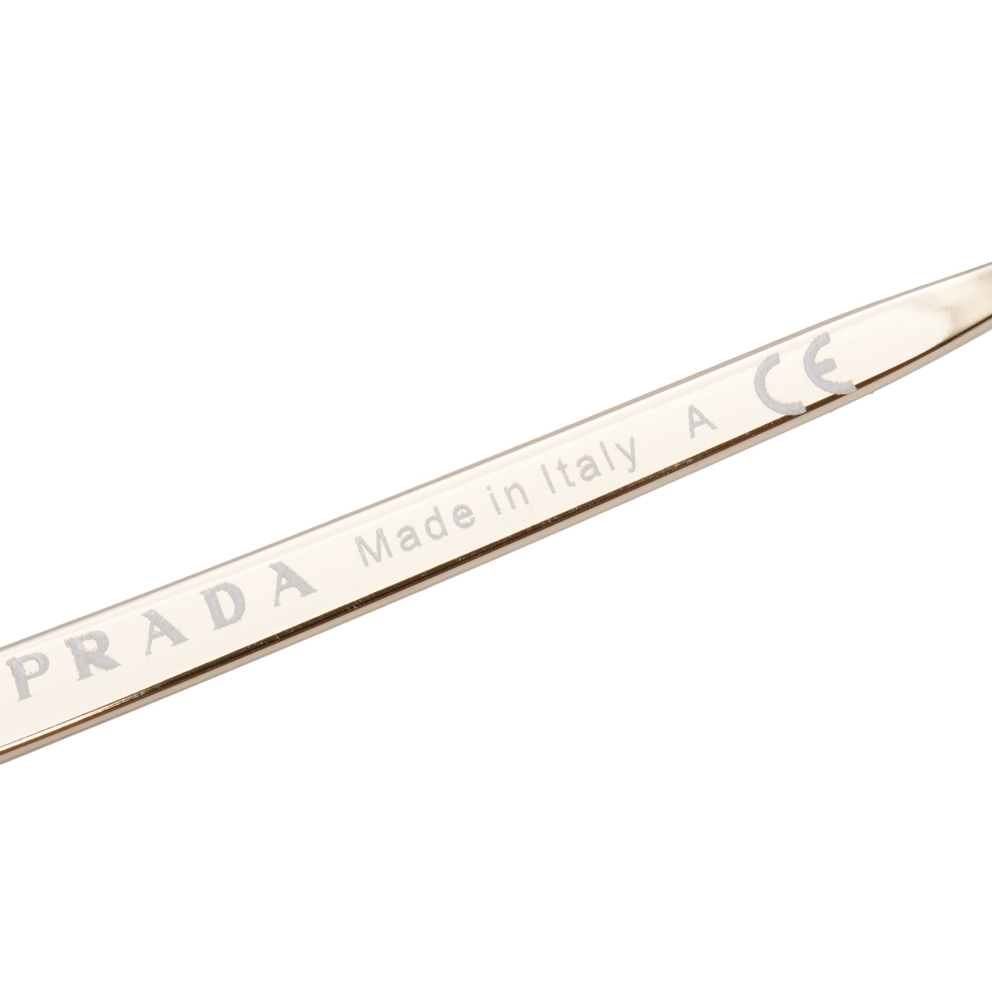 Prada SPR 54S Gold Tone Metal Pink Acetate Round Sunglasses w/ Case