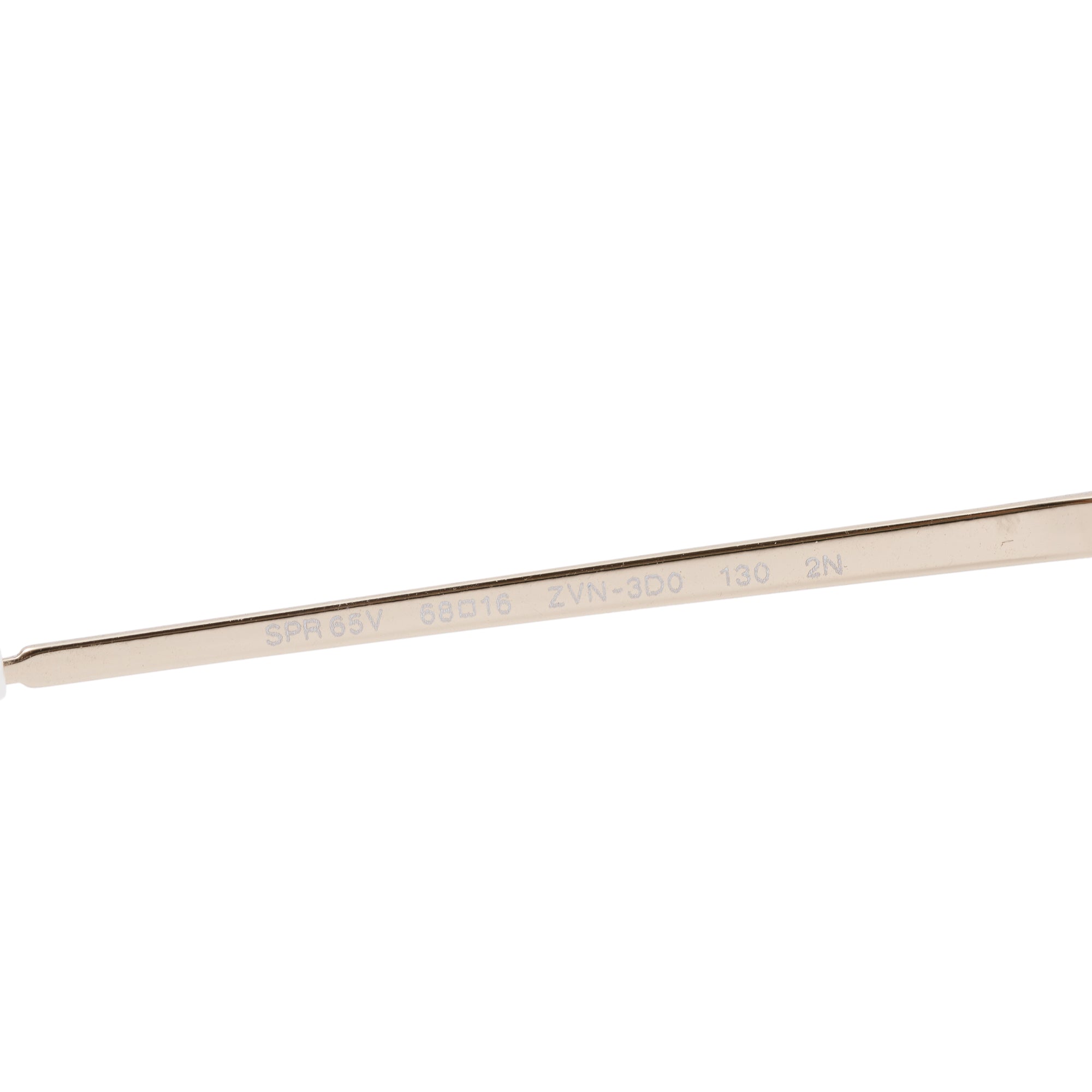 Prada SPR 65V Gold Tone Metal White Acetate Aviator Sunglasses w/ Box & Case