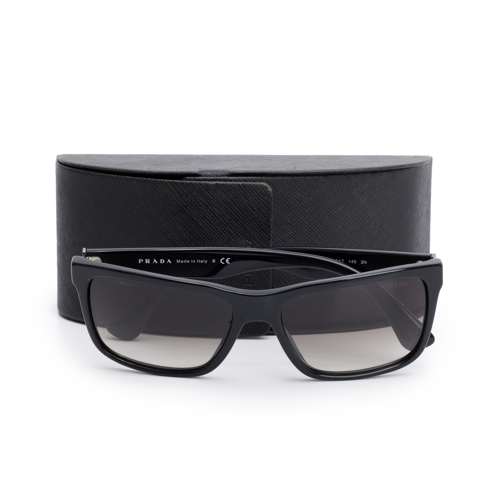 Prada SPR19S Black Acetate Square Sunglasses