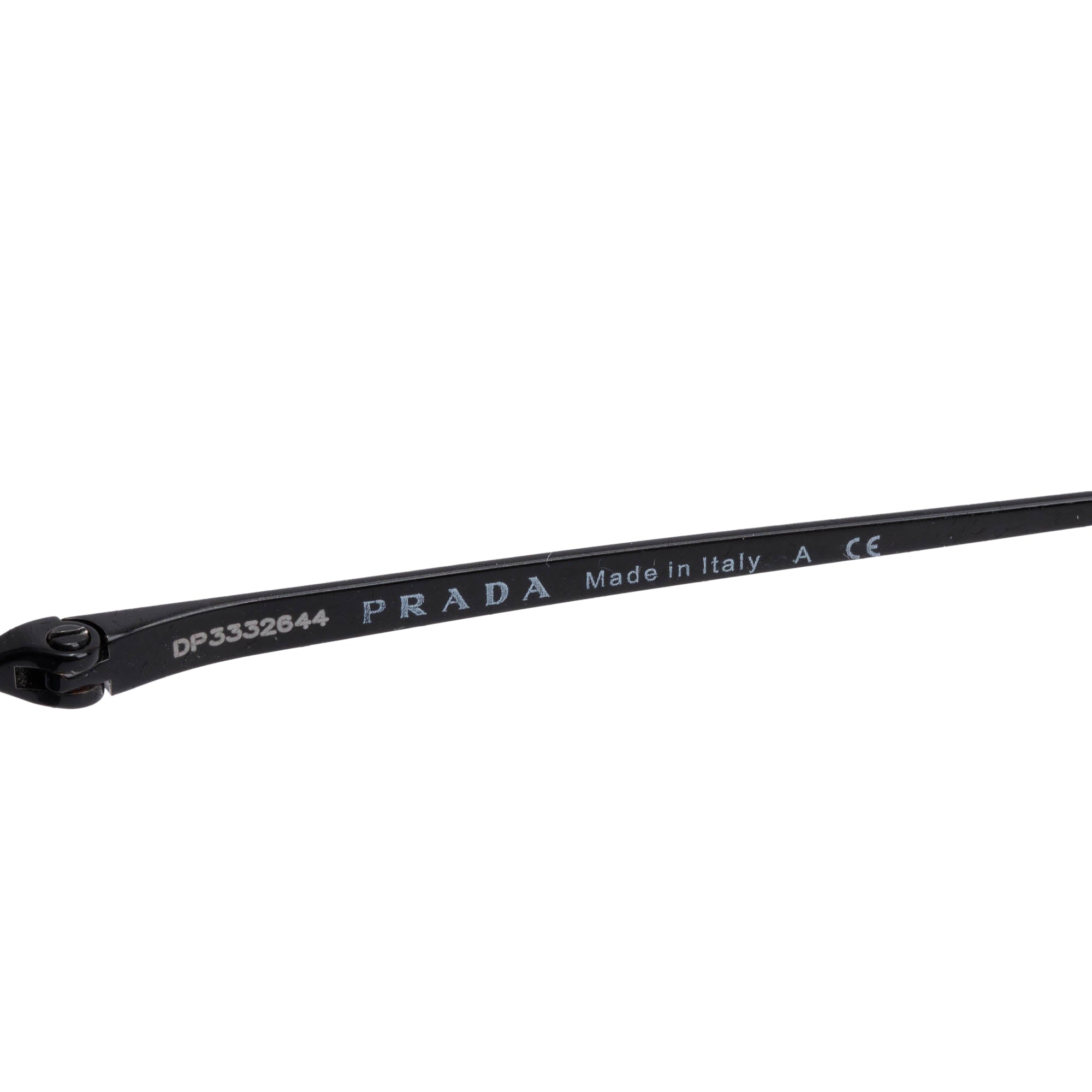 Prada SPR61V Black Metal Rimless Rectangle Shield Sunglasses w/ Case