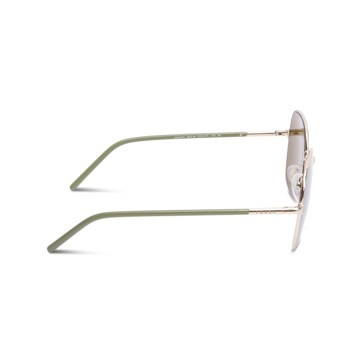 Prada SPR67X Gold-Tone Metal Green Acetate Square Sunglasses w/ Box & Case