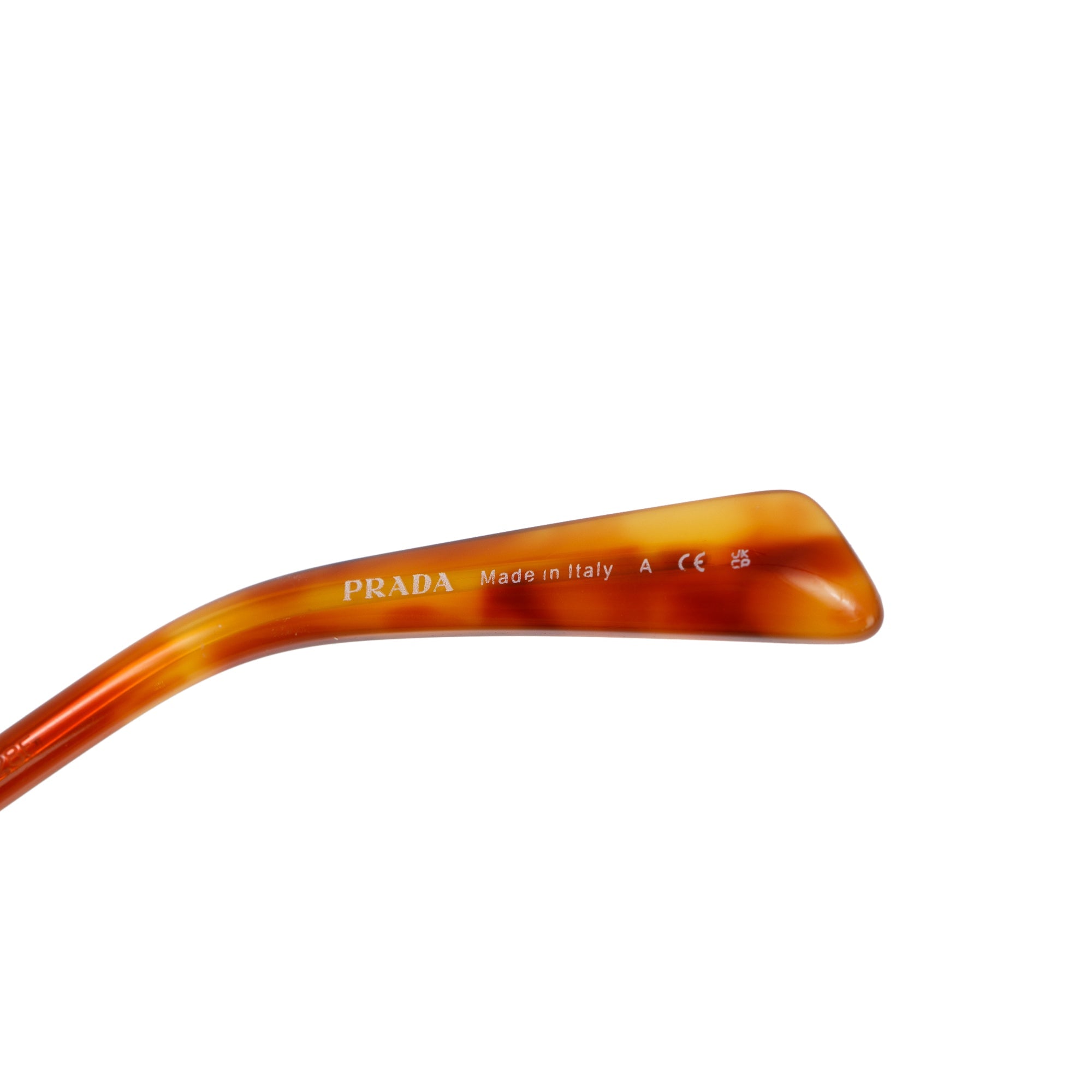 Prada SPR737 Gold-Tonte Metal Triangle Logo Aviator Sunglasses w/ Case