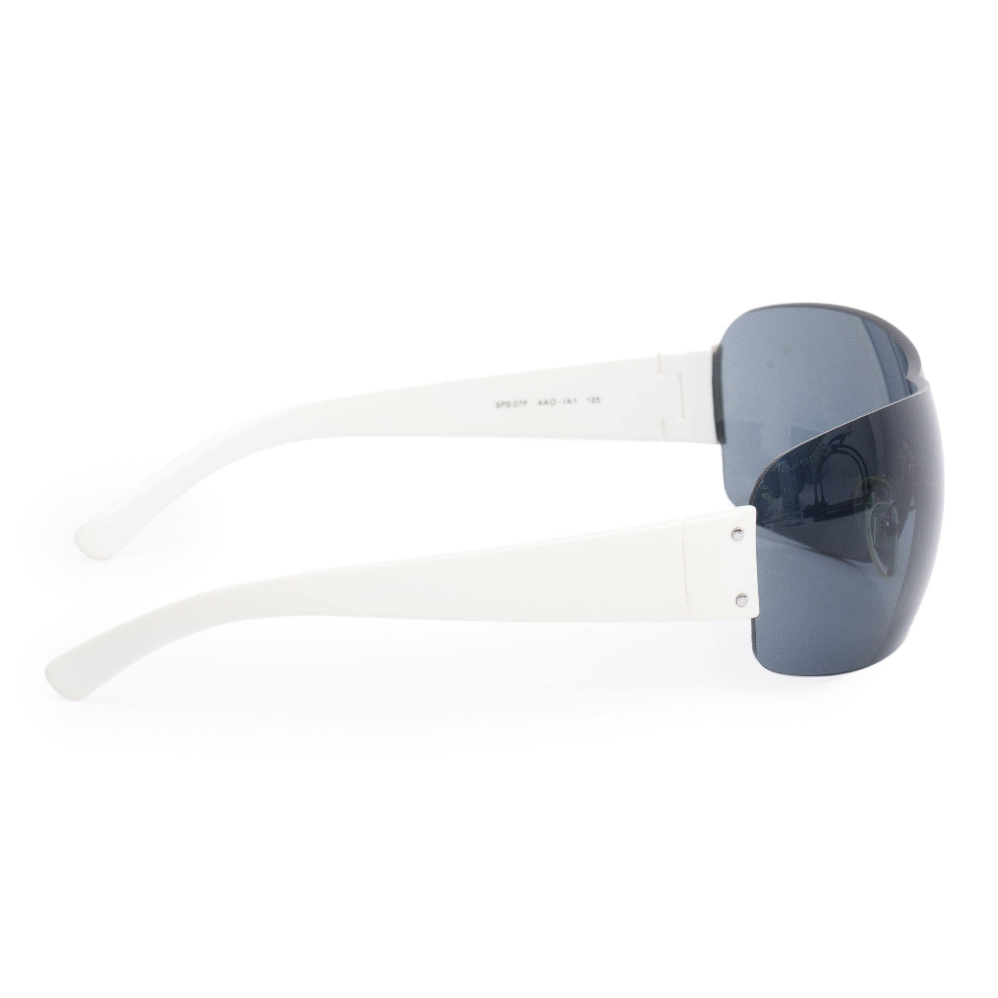 Prada SPS 07F White Acetate Shield Sunglasses w/ Box