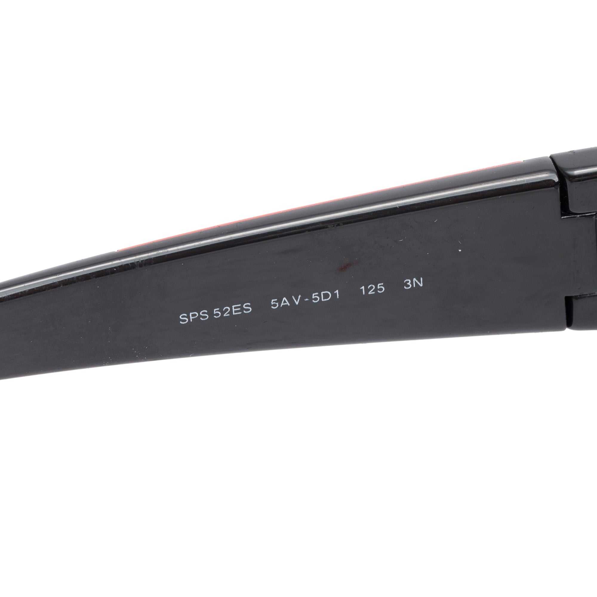 Prada SPS 52ES Black Acetate Linea Rosa Shield Sunglasses w/ Case