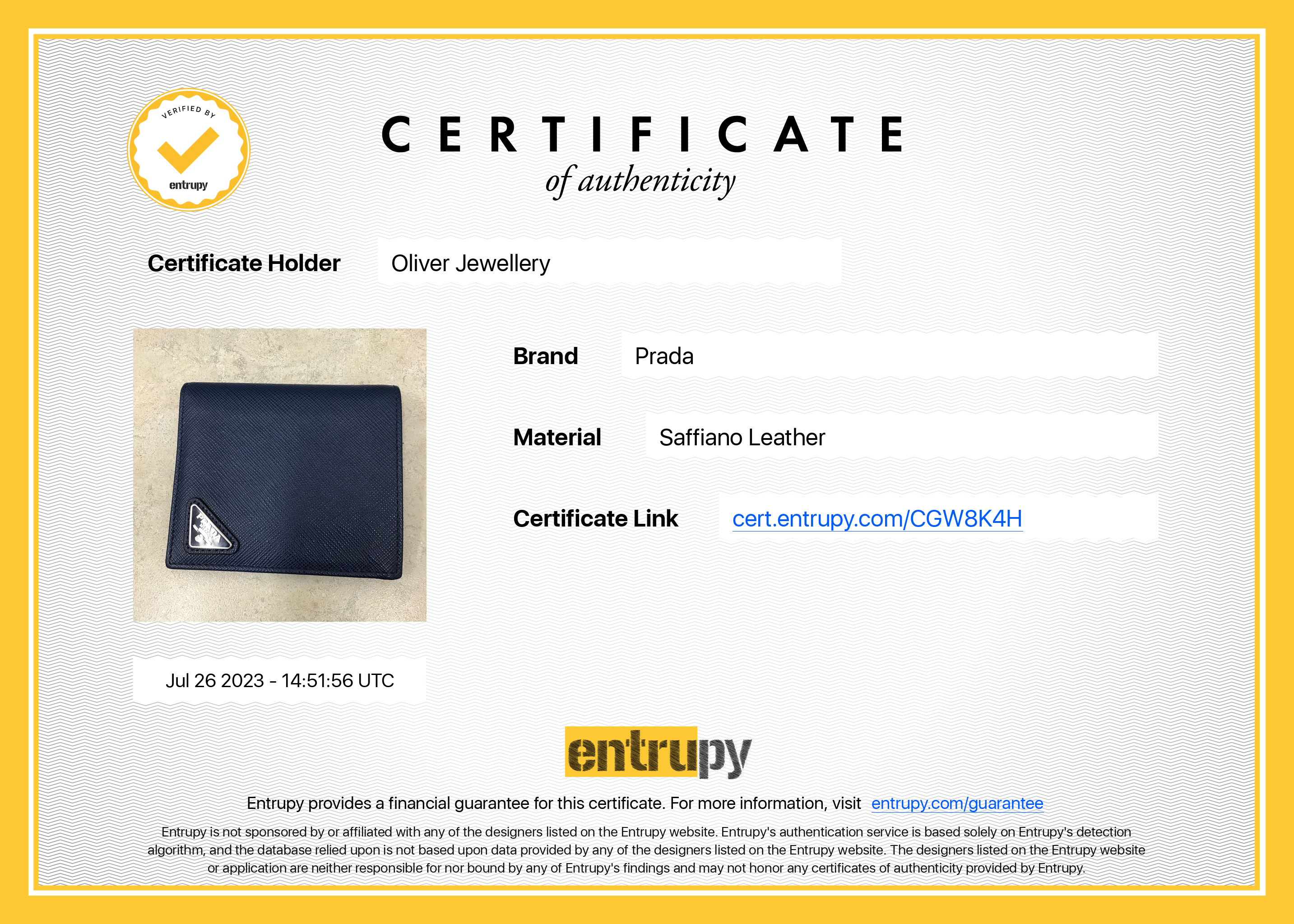 Prada Saffiano Leather Bifold Wallet w/ Box