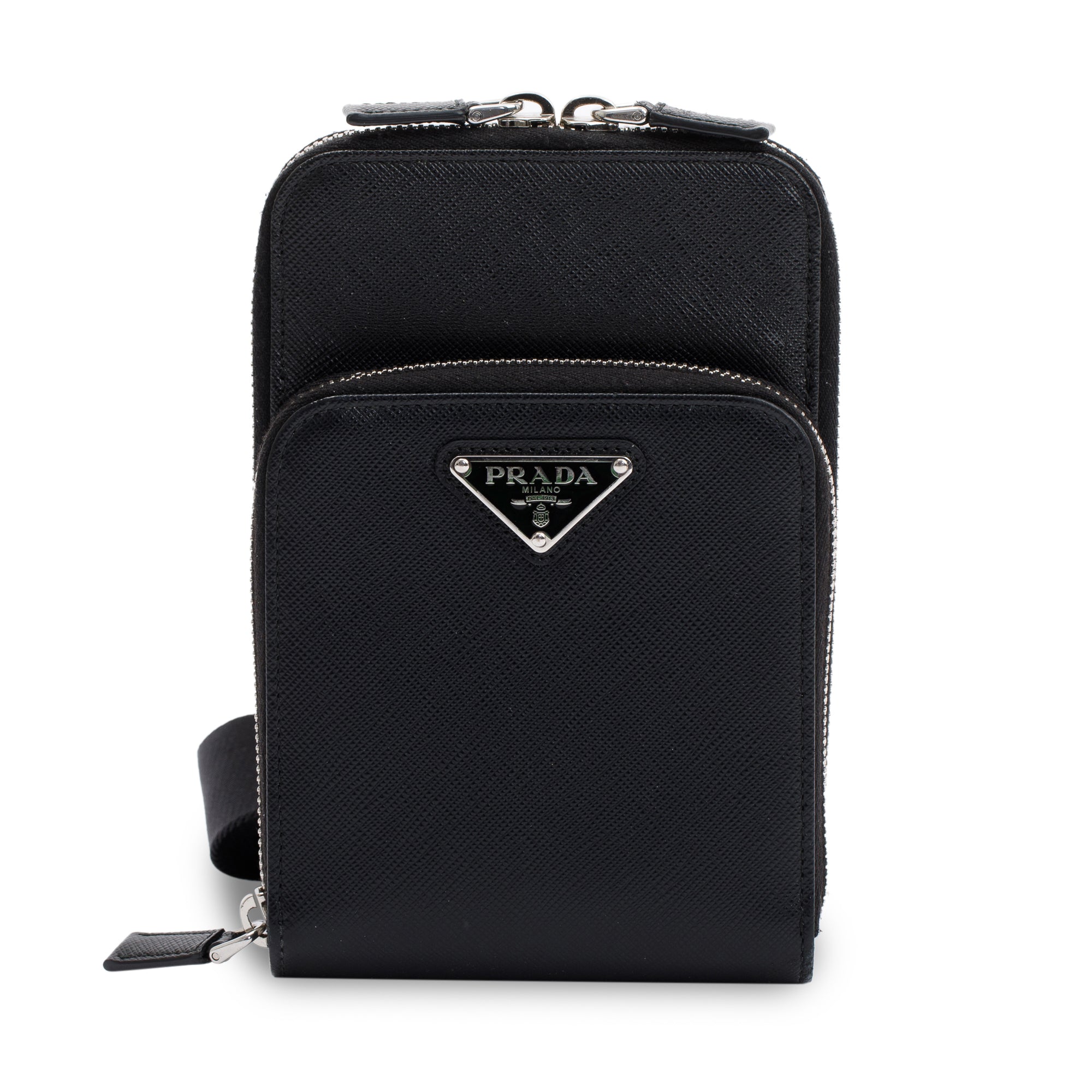 Prada Saffiano Leather Smartphone Case Crossbody Bag