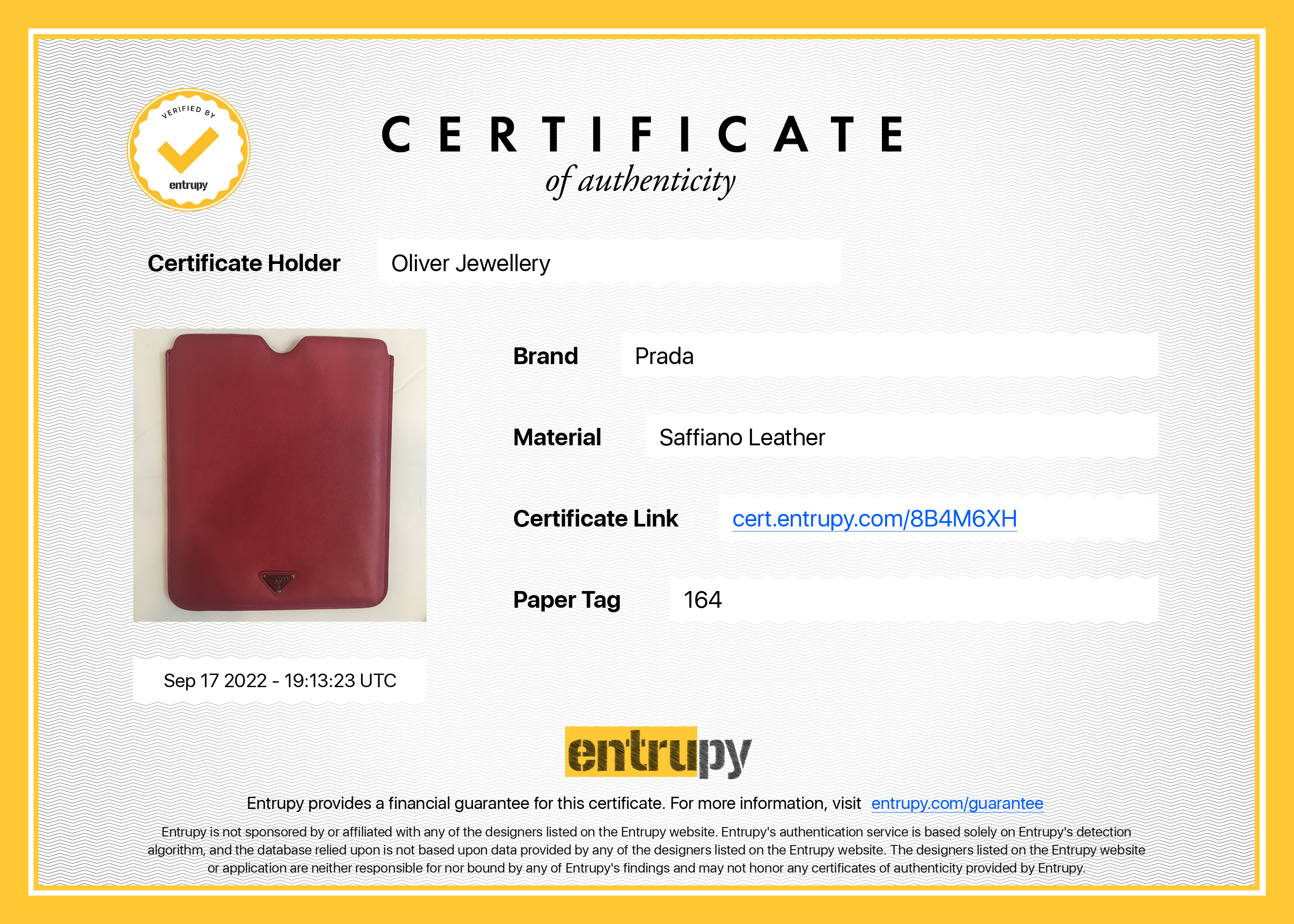 Prada Saffiano Leather iPad Mini Case w/ Box