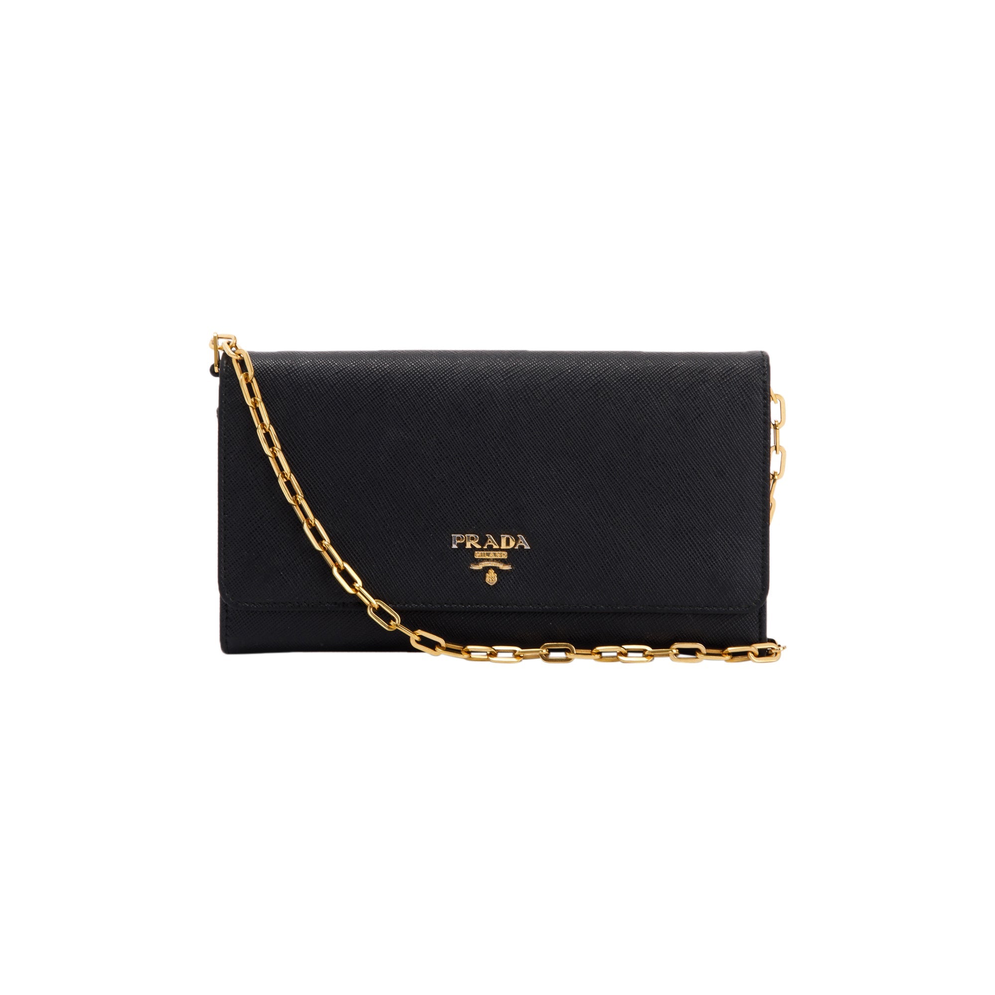 Prada Saffiano Lux Wallet on Chain w/ Box