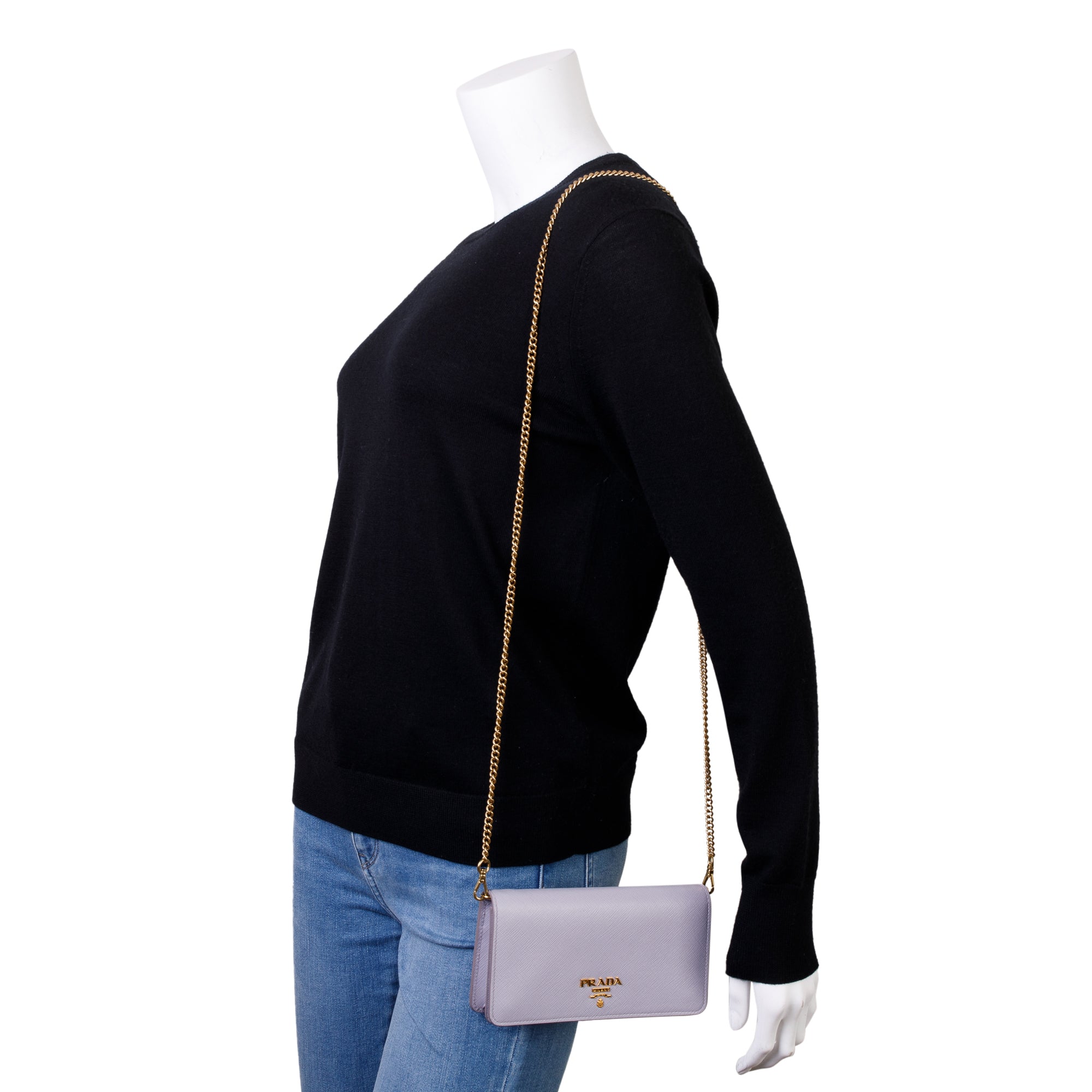 Prada Saffiano Metal Wallet on Chain w/ Box & Authenticity Card