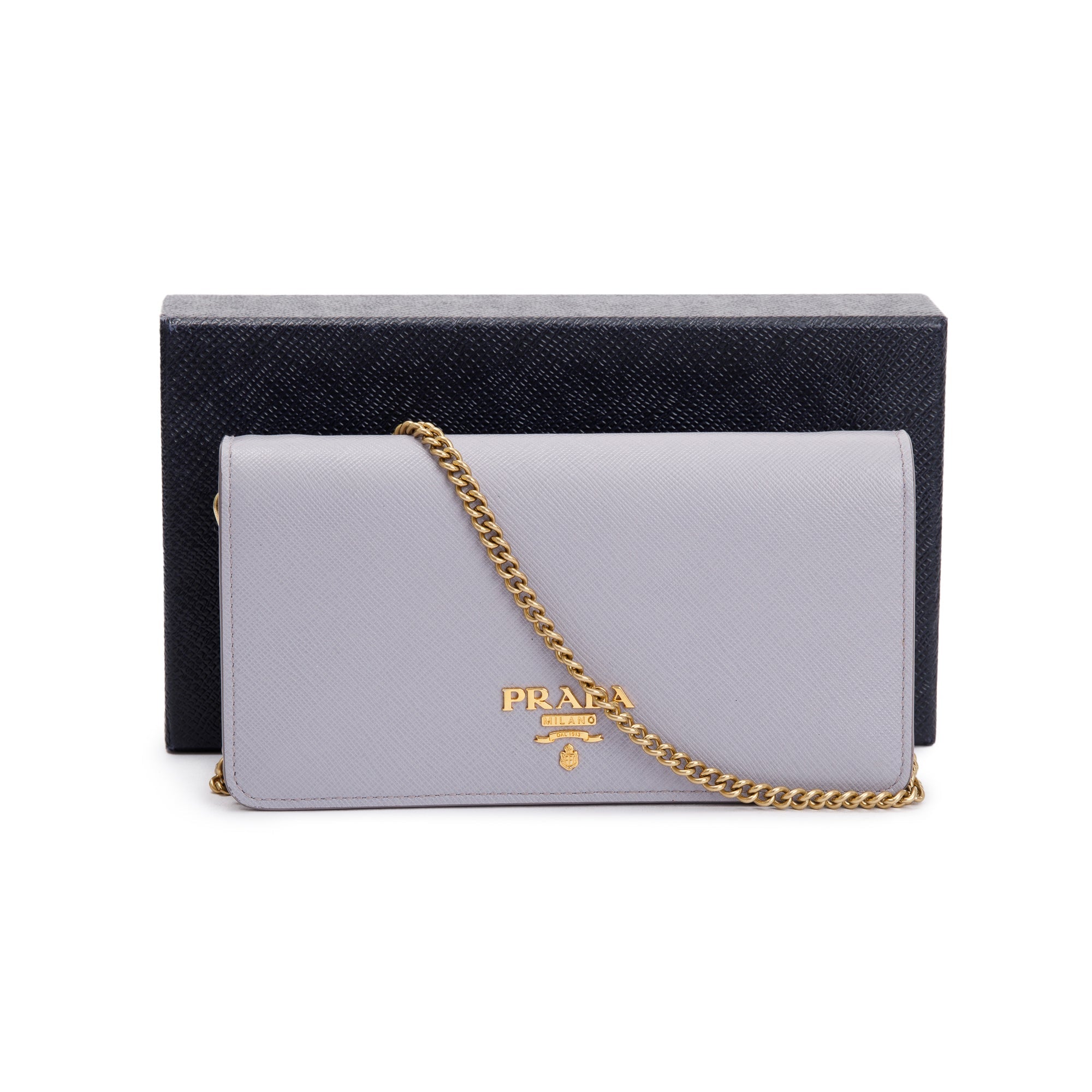 Prada Saffiano Metal Wallet on Chain w/ Box & Authenticity Card