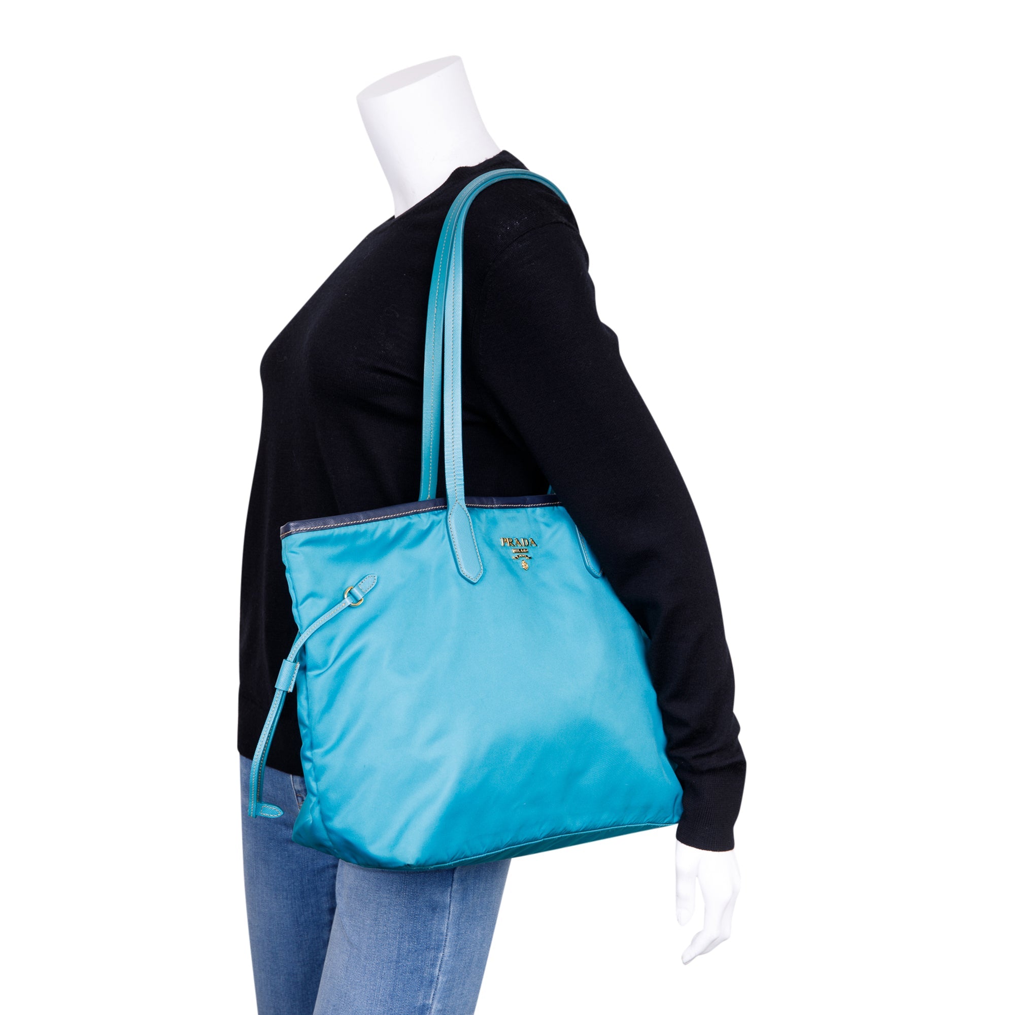 Prada Saffiano-Trimmed Tessuto Nylon Tote w/ Authenticity Card