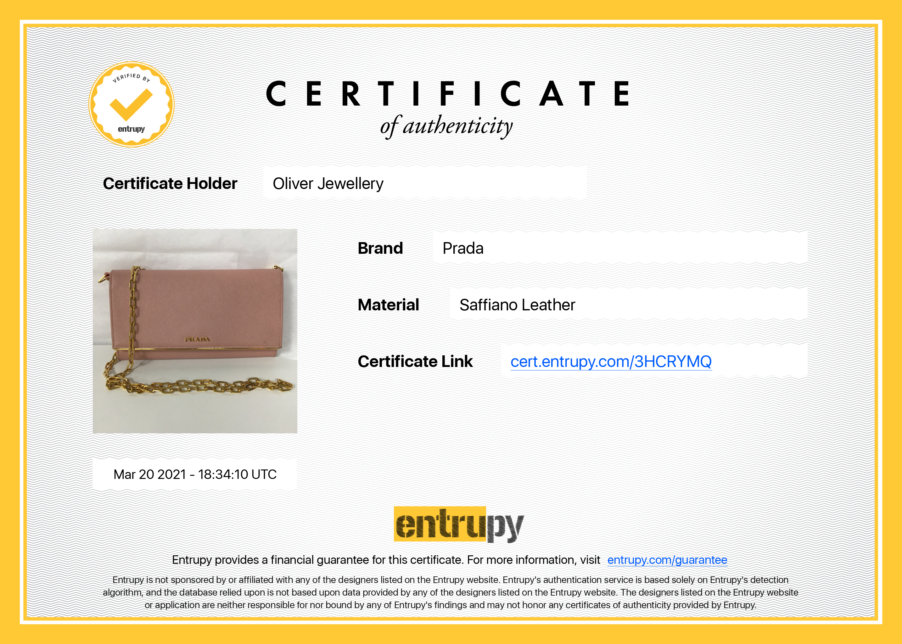 Prada Saffiano Wallet on Chain