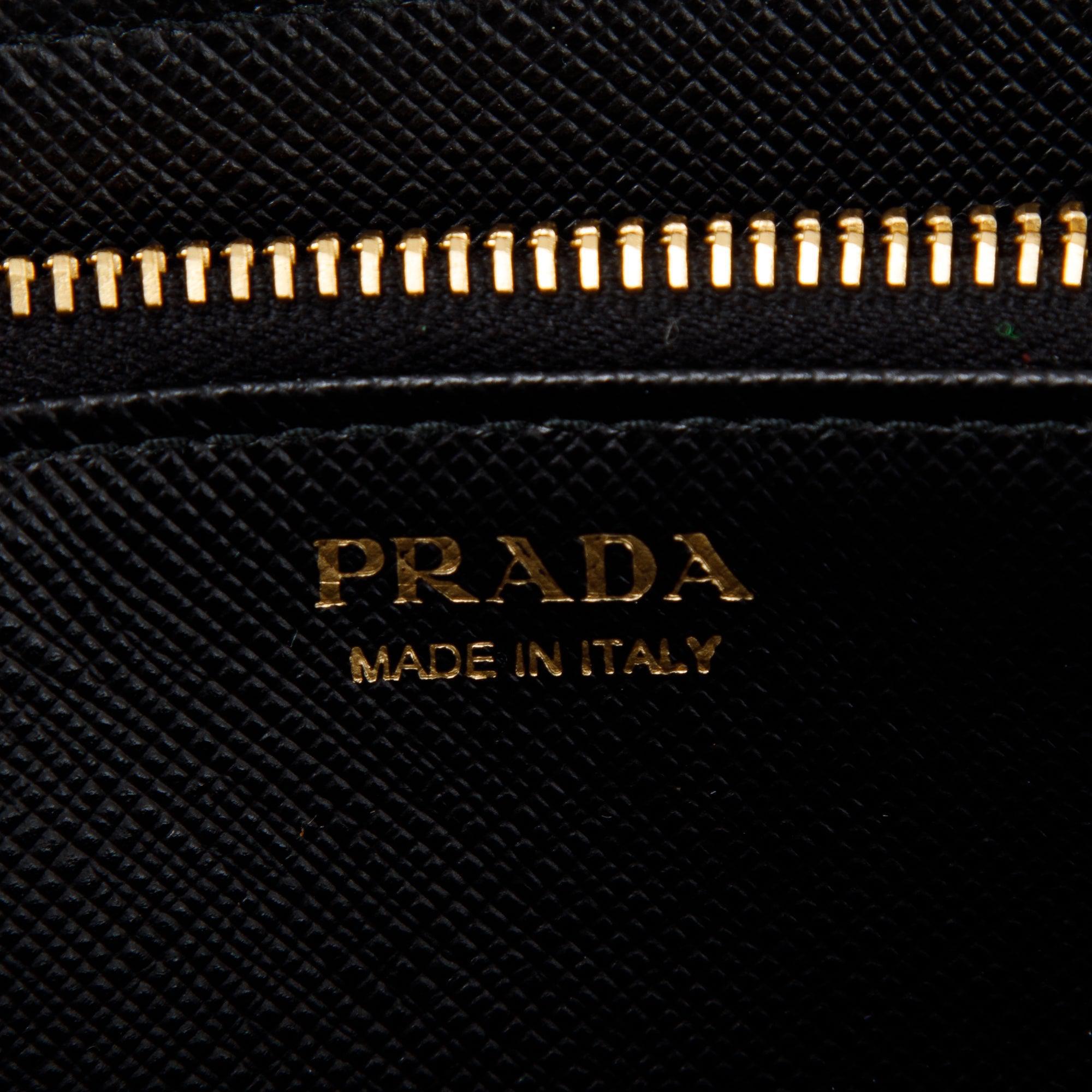 Prada Saffiano Zip Around Wallet w/ Box