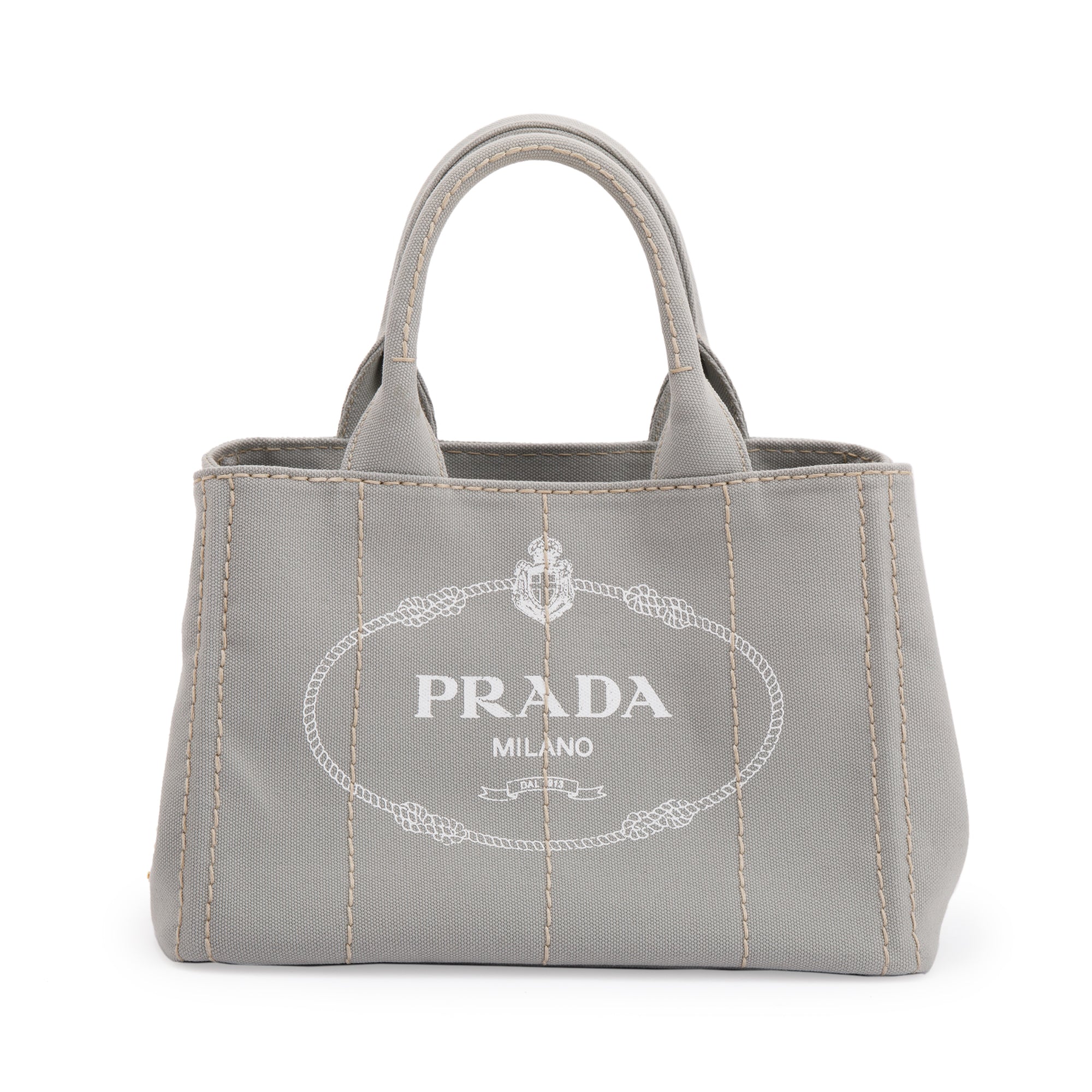 Prada Small Canapa Logo Tote w/ Strap & Authenticity Card
