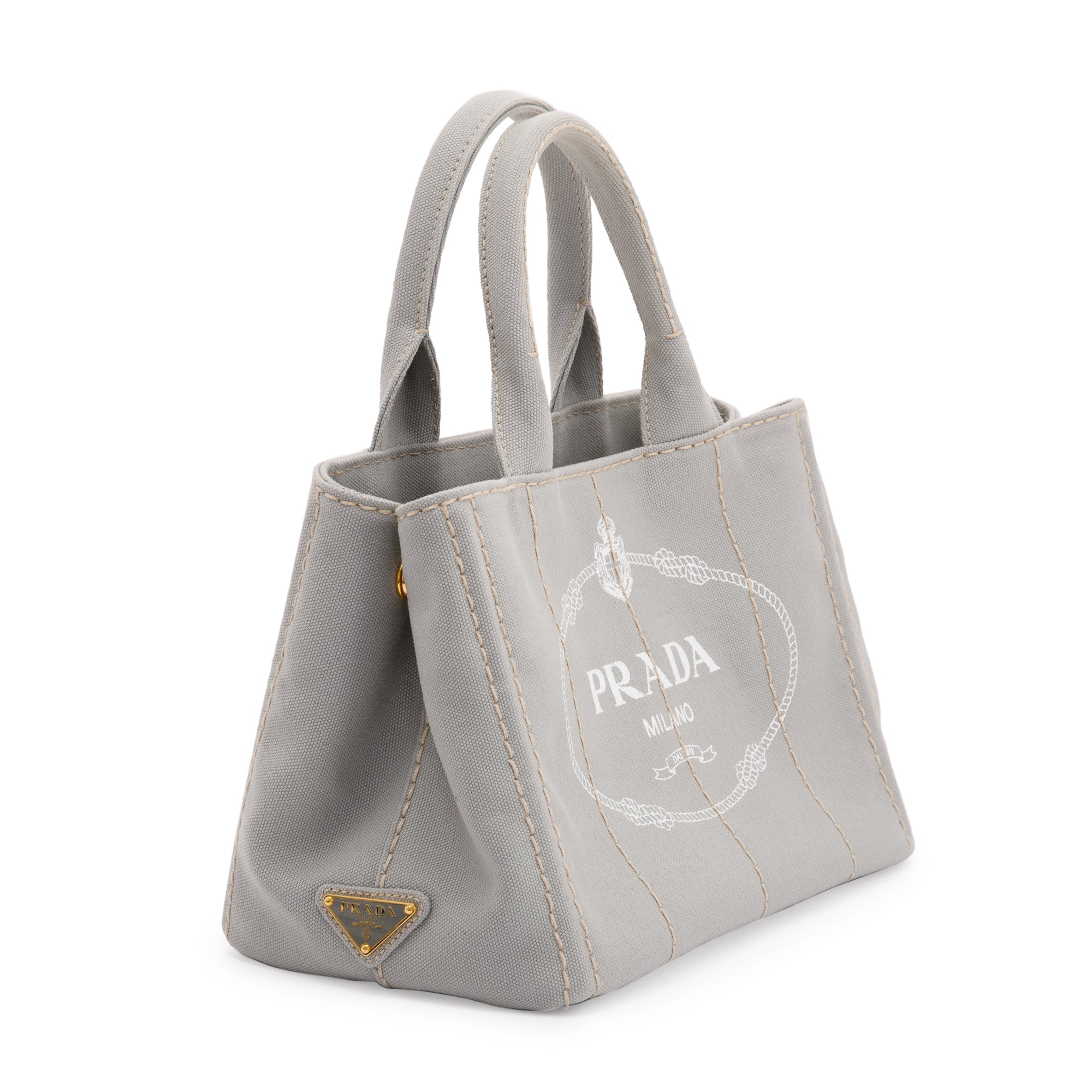 Prada Small Canapa Logo Tote w/ Strap & Authenticity Card