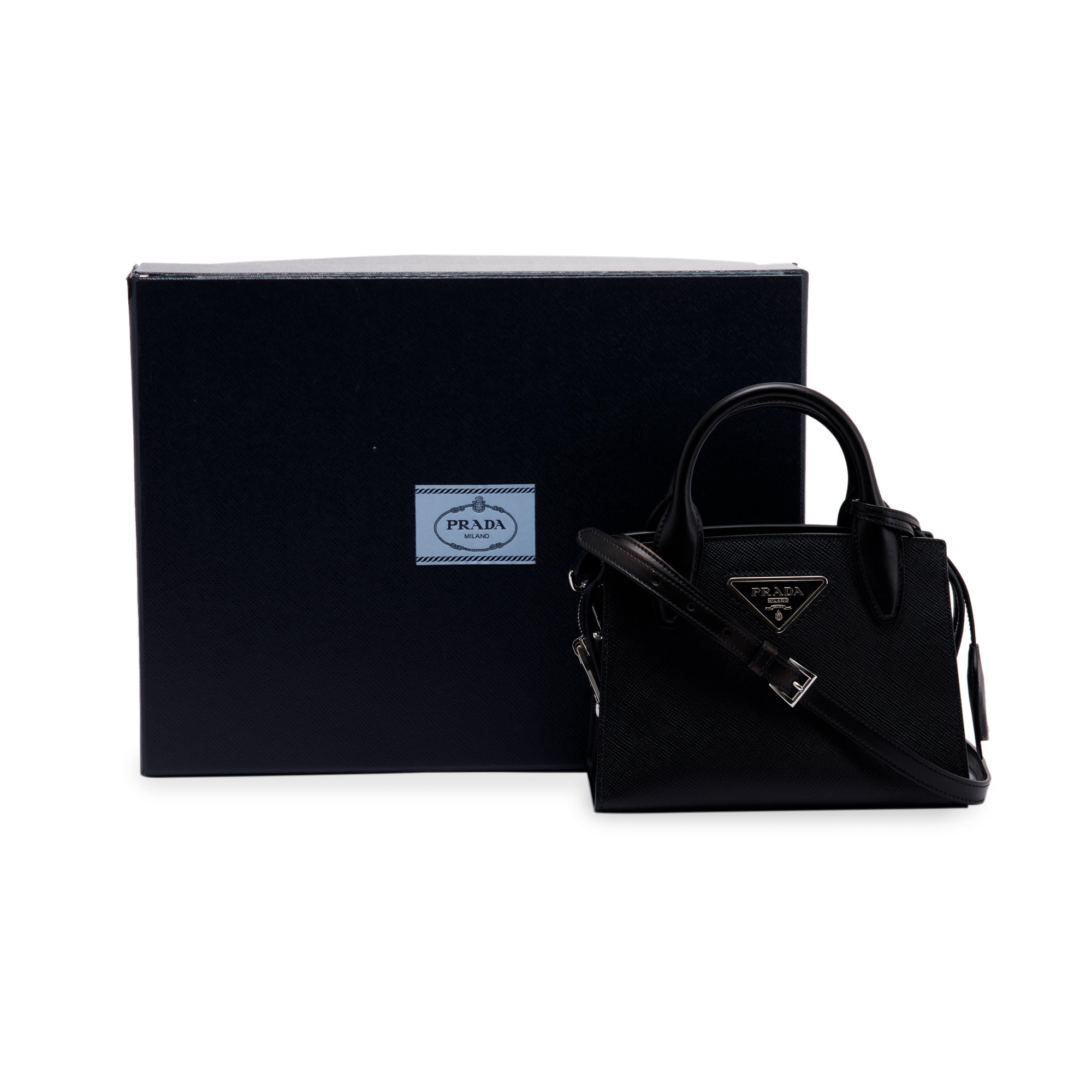 Prada Small Saffiano Cuir Kristen Bag with Strap w/ Box, Receipt & Authenticity Card
