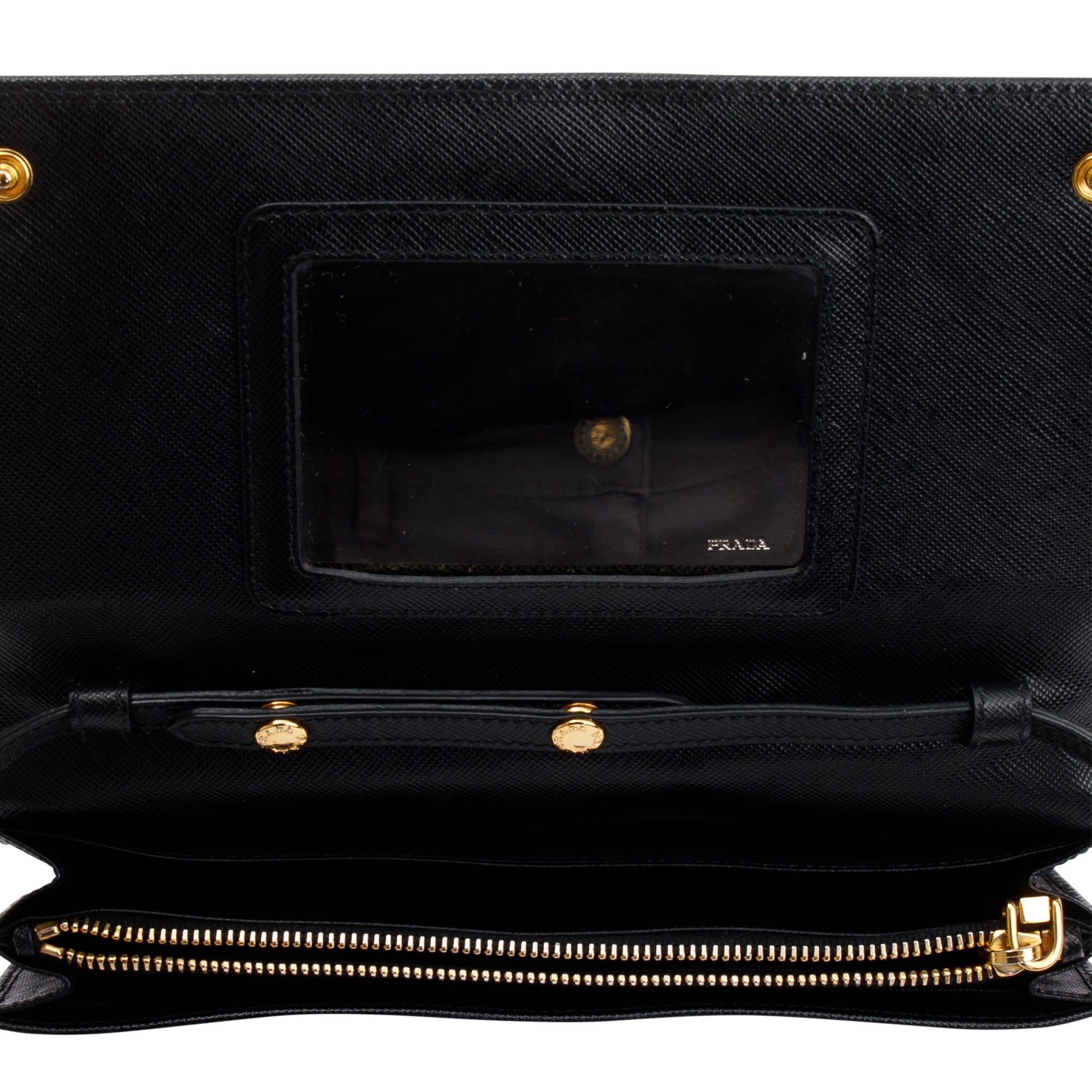 Prada Small Saffiano Lux Wallet on Strap