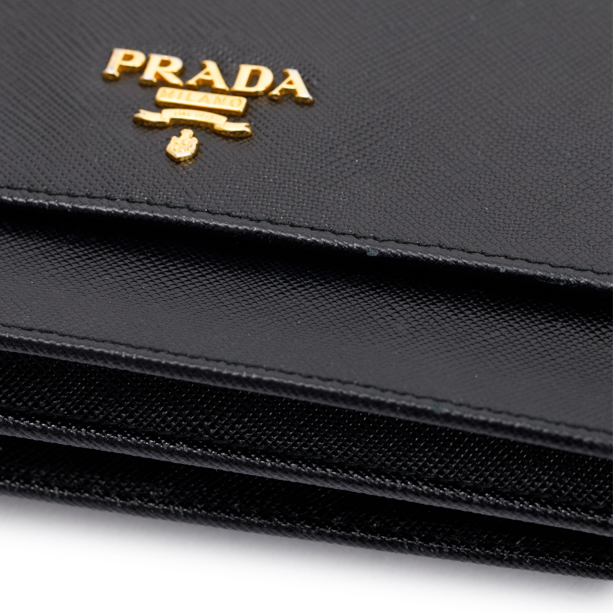 Prada Small Saffiano Lux Wallet on Strap