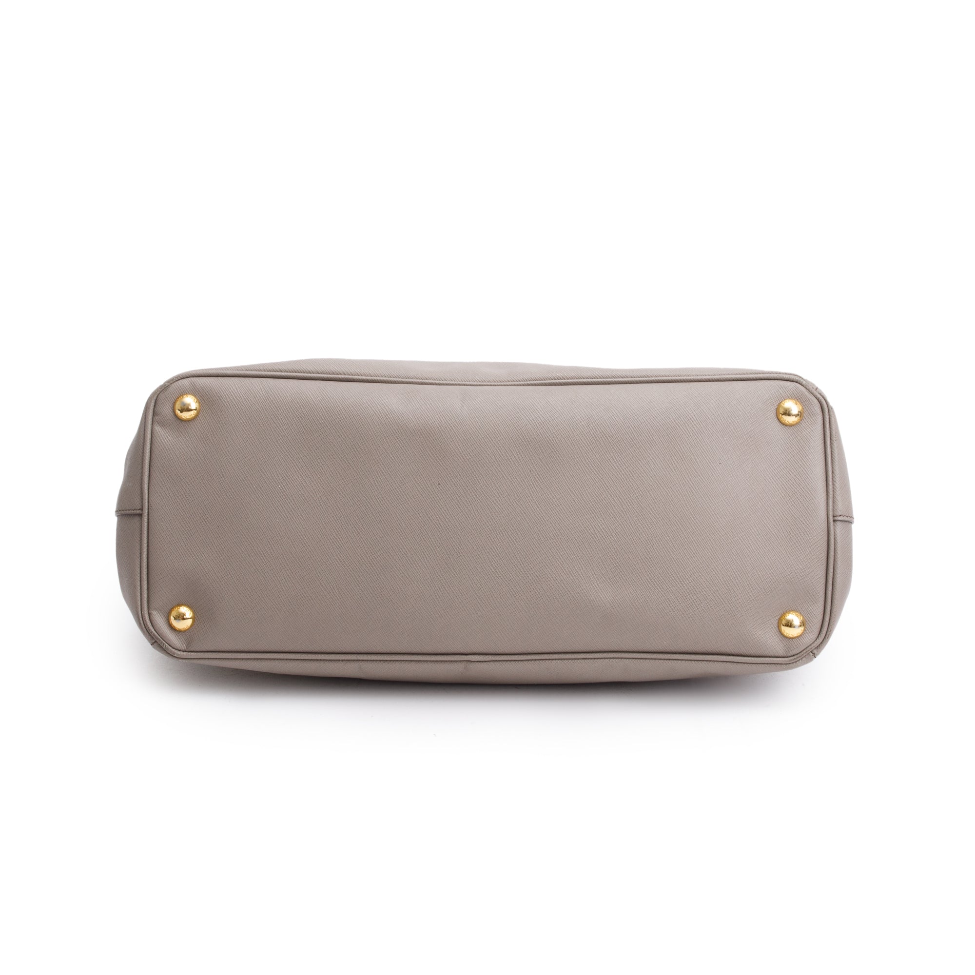 Prada Taupe Saffiano Lux Large Double Zip Galleria Tote
