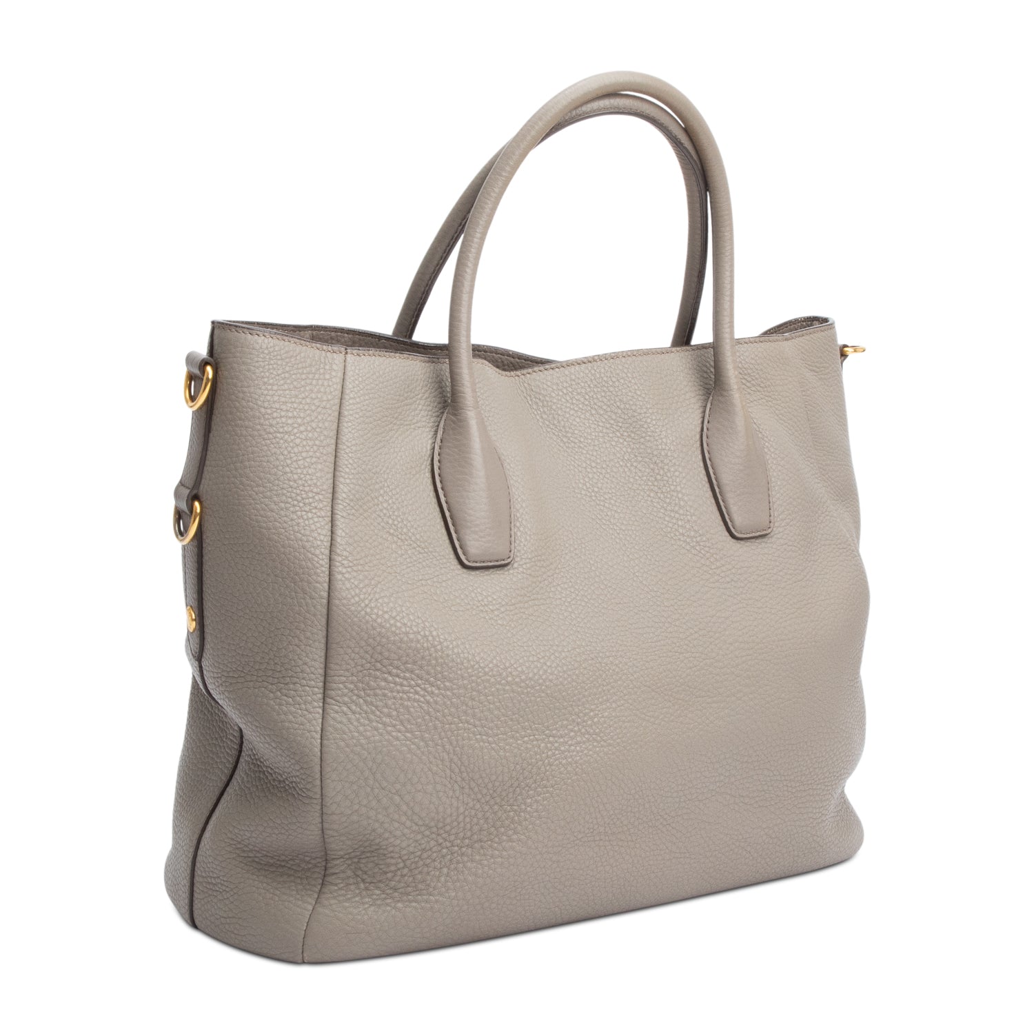 Prada Taupe Vitello Daino Leather Tote w/ Strap