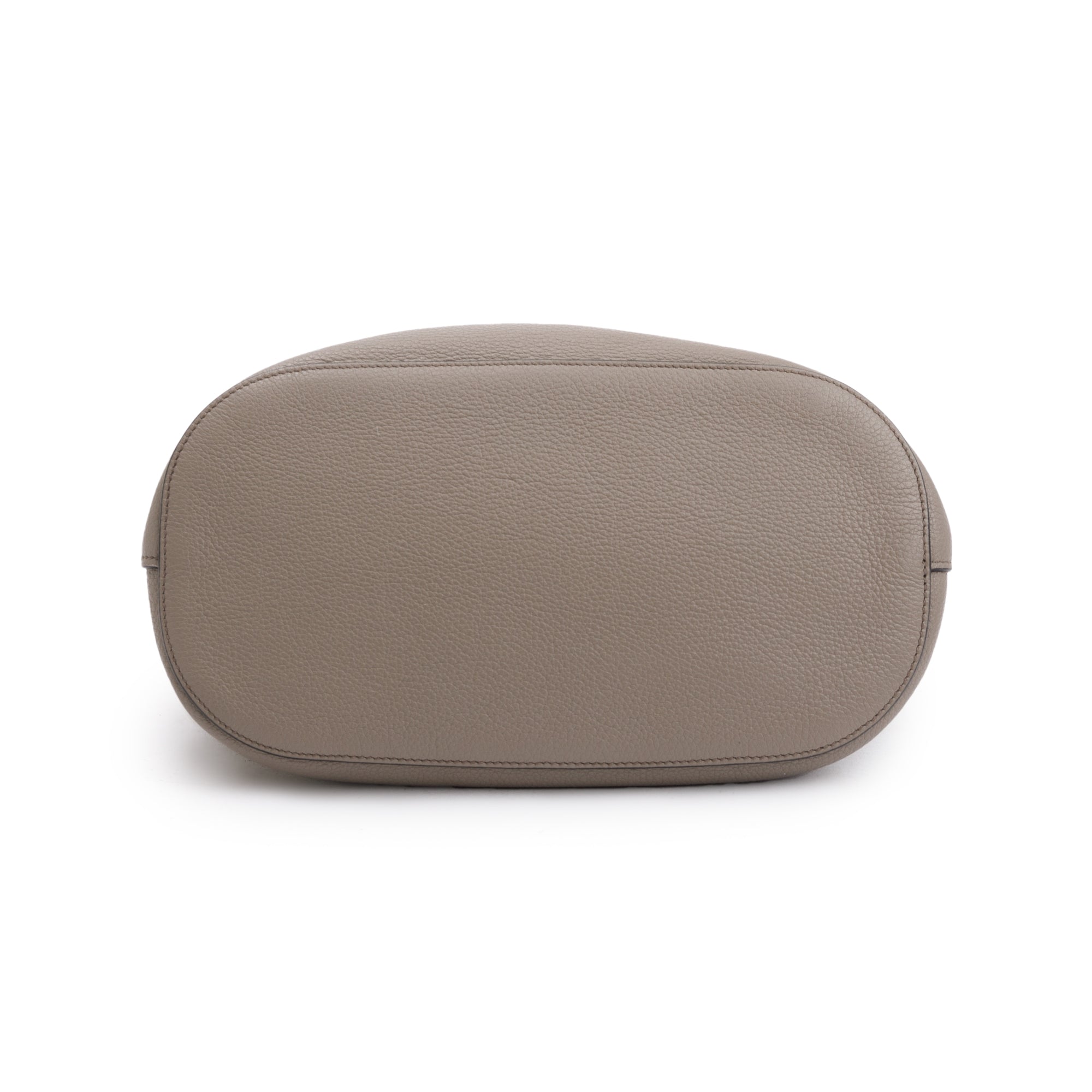 Prada Taupe Vitello Phenix Logo Bucket Crossbody Bag