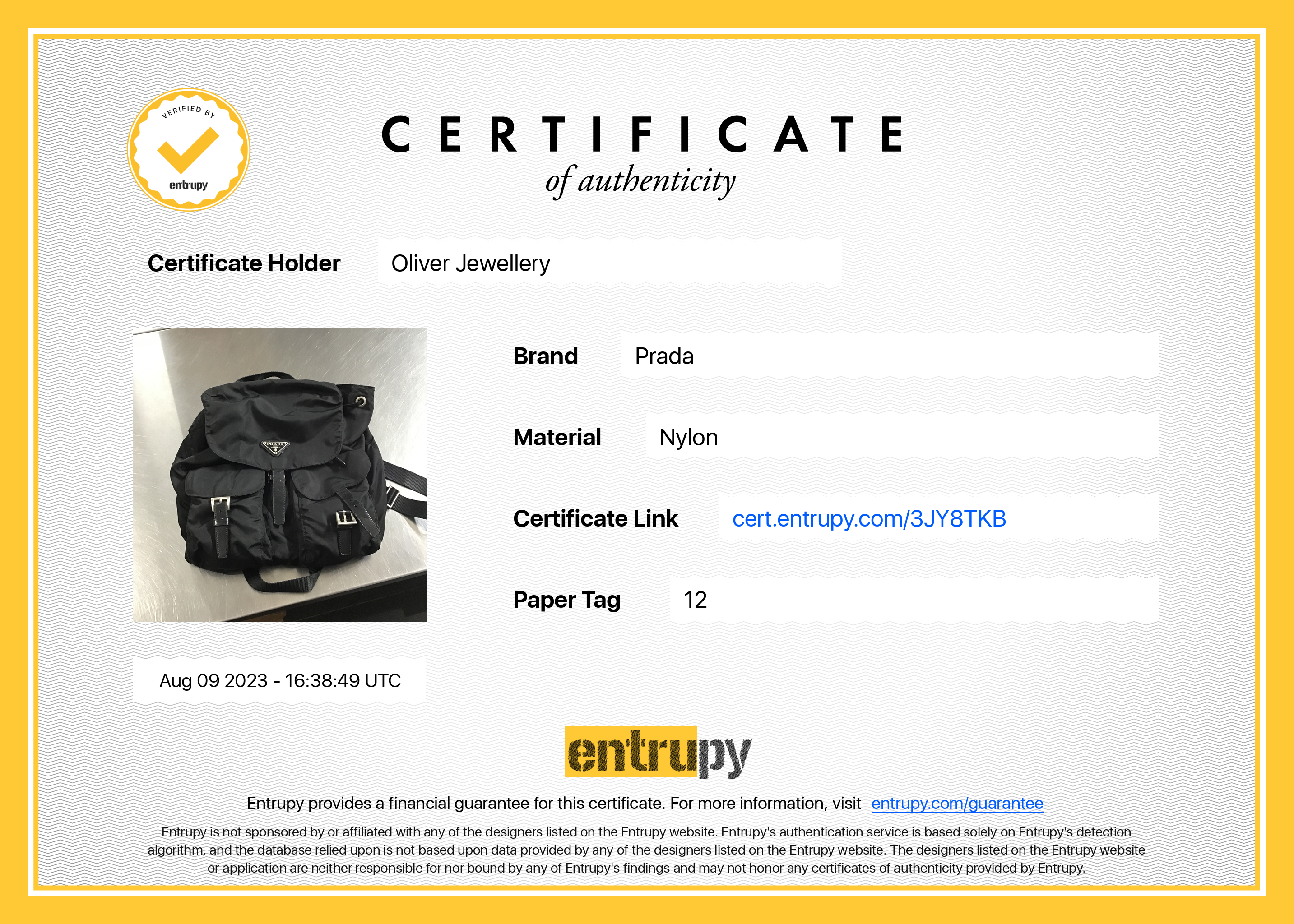 Prada Tessuto Nylon Drawstring Backpack