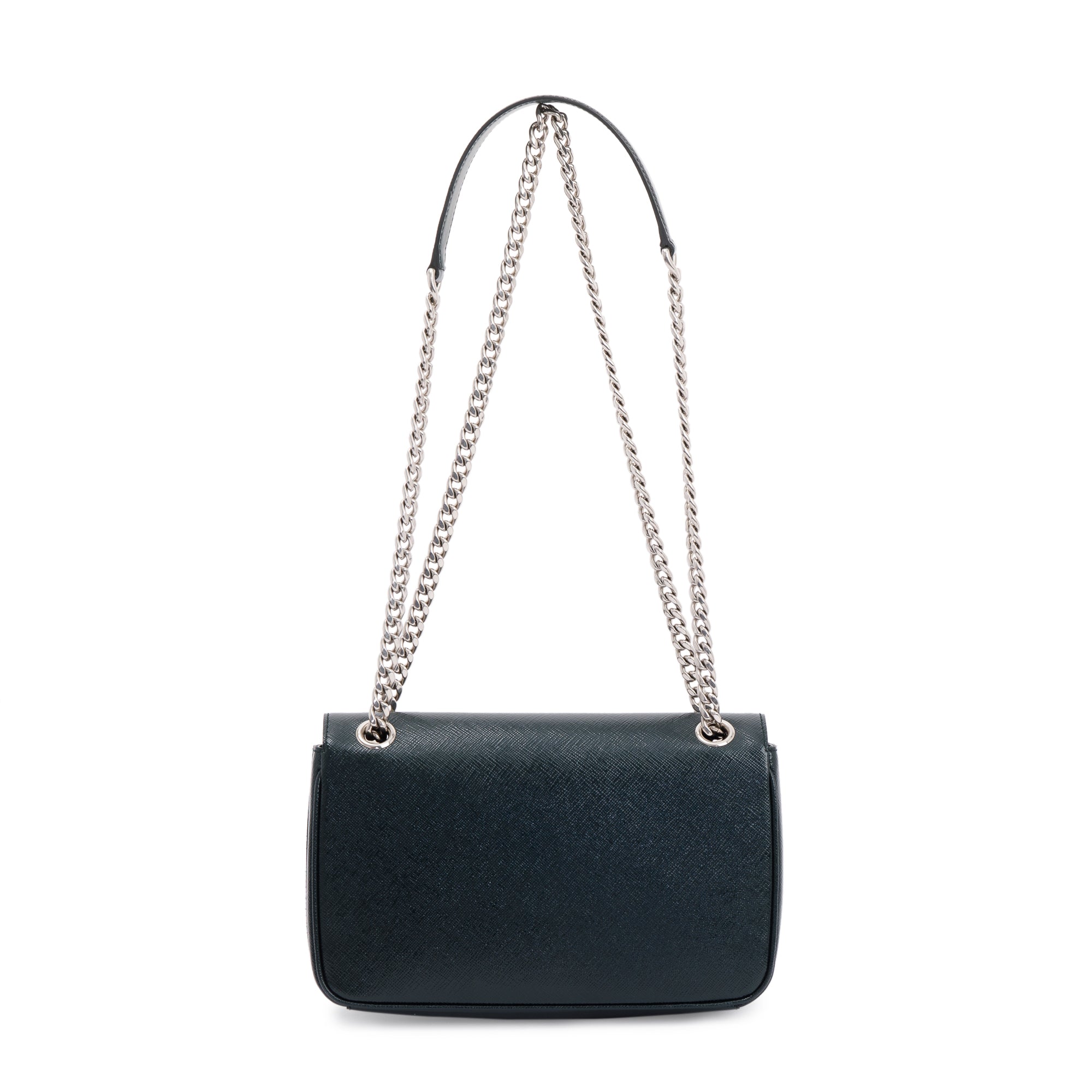 Prada Vernice Saffiano Leather Chain Flap Crossbody Bag