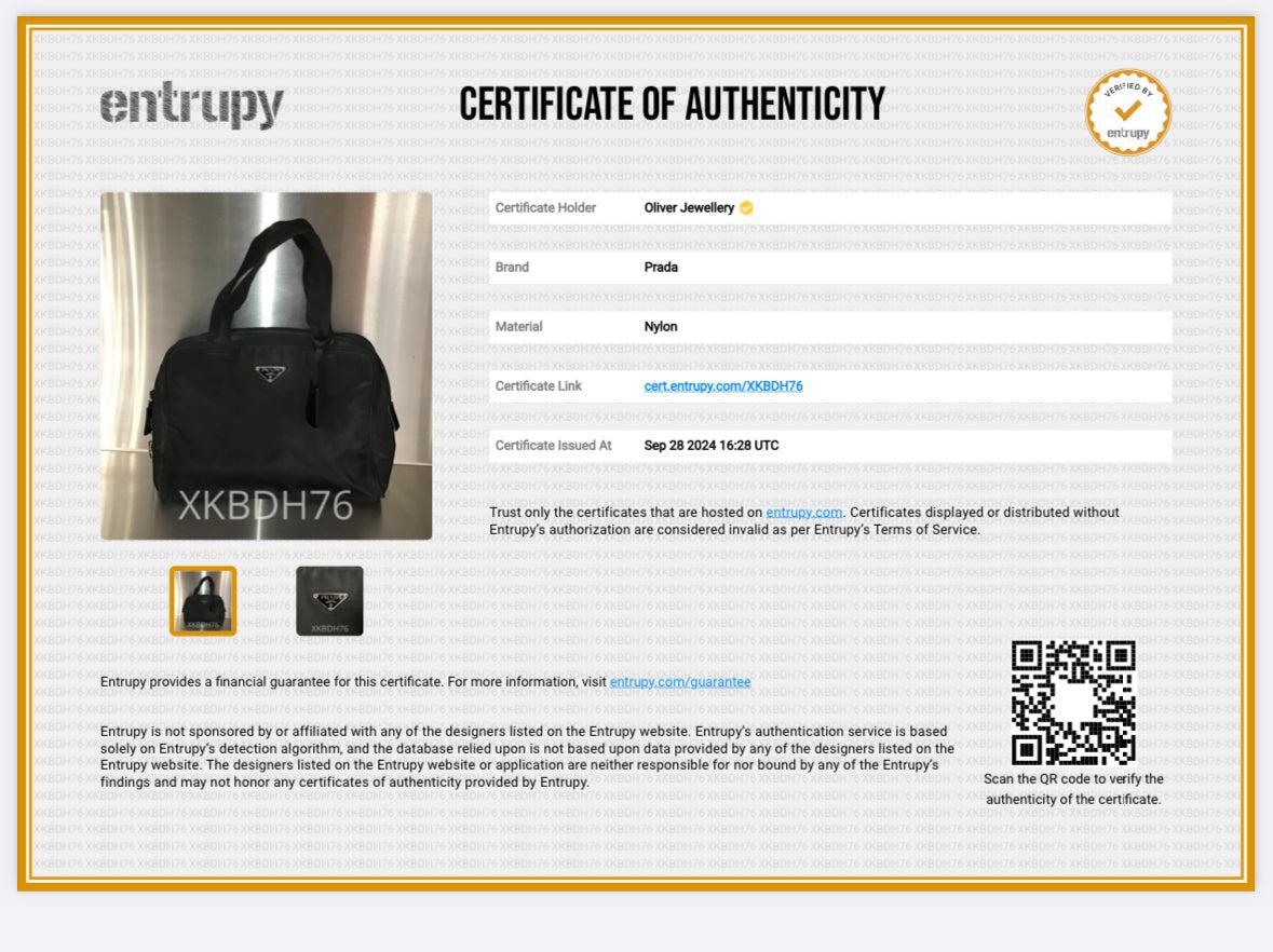 Prada Vintage Black Leather-Trimmed Tessuto Nylon Shoulder Bag