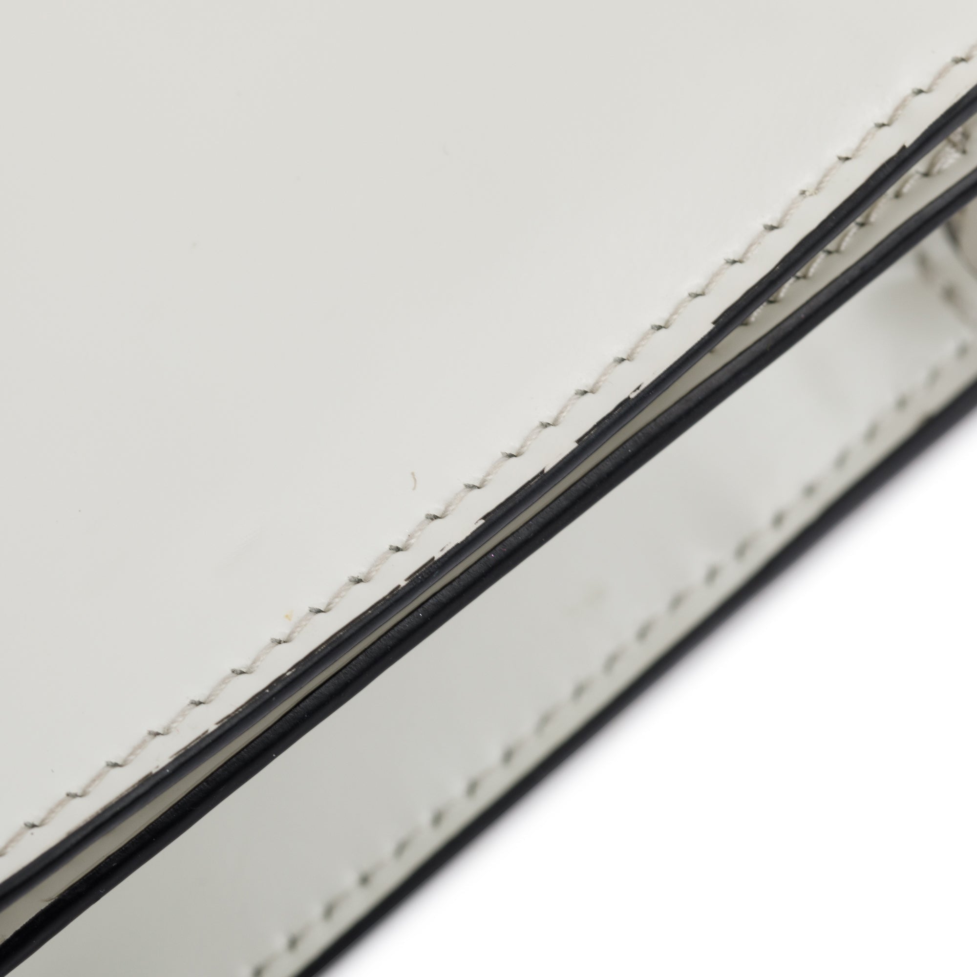 Prada White Brushed Leather Shoulder Bag