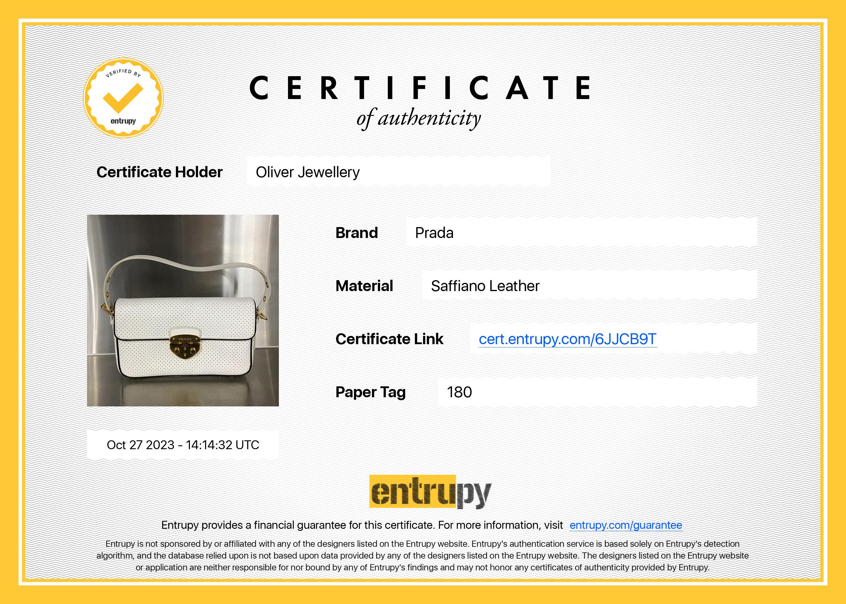 Prada White Perforated Saffiano Leather Fori Baguette Bag