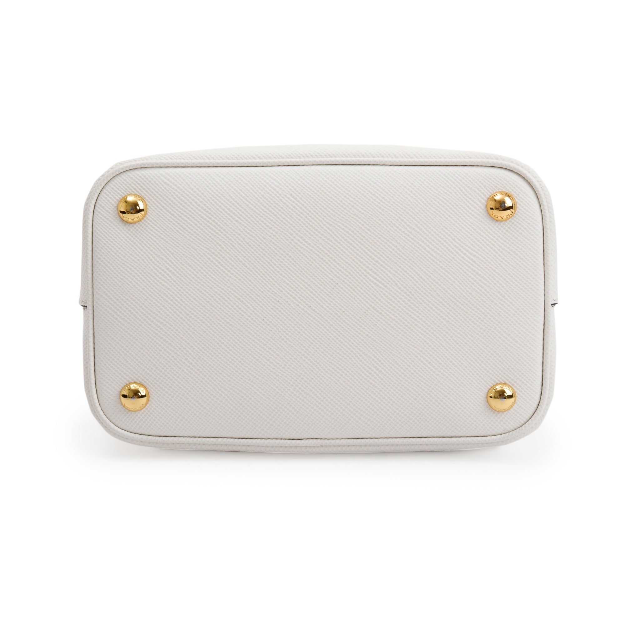 Prada White Saffiano Cuir Medium Panier Bag w/ Strap