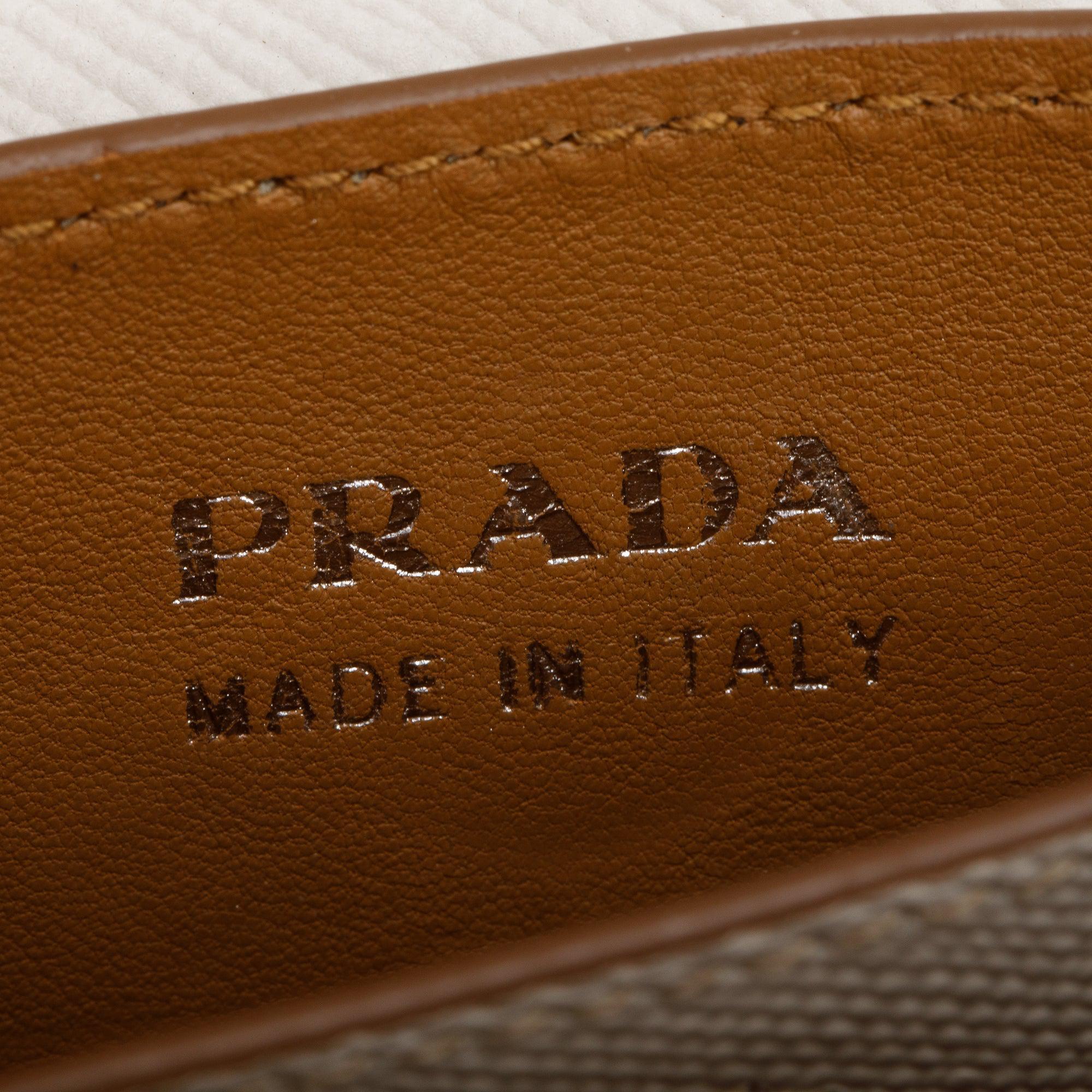 Prada White Saffiano Cuir Top Handle Bag w/ Strap & Authenticity Card