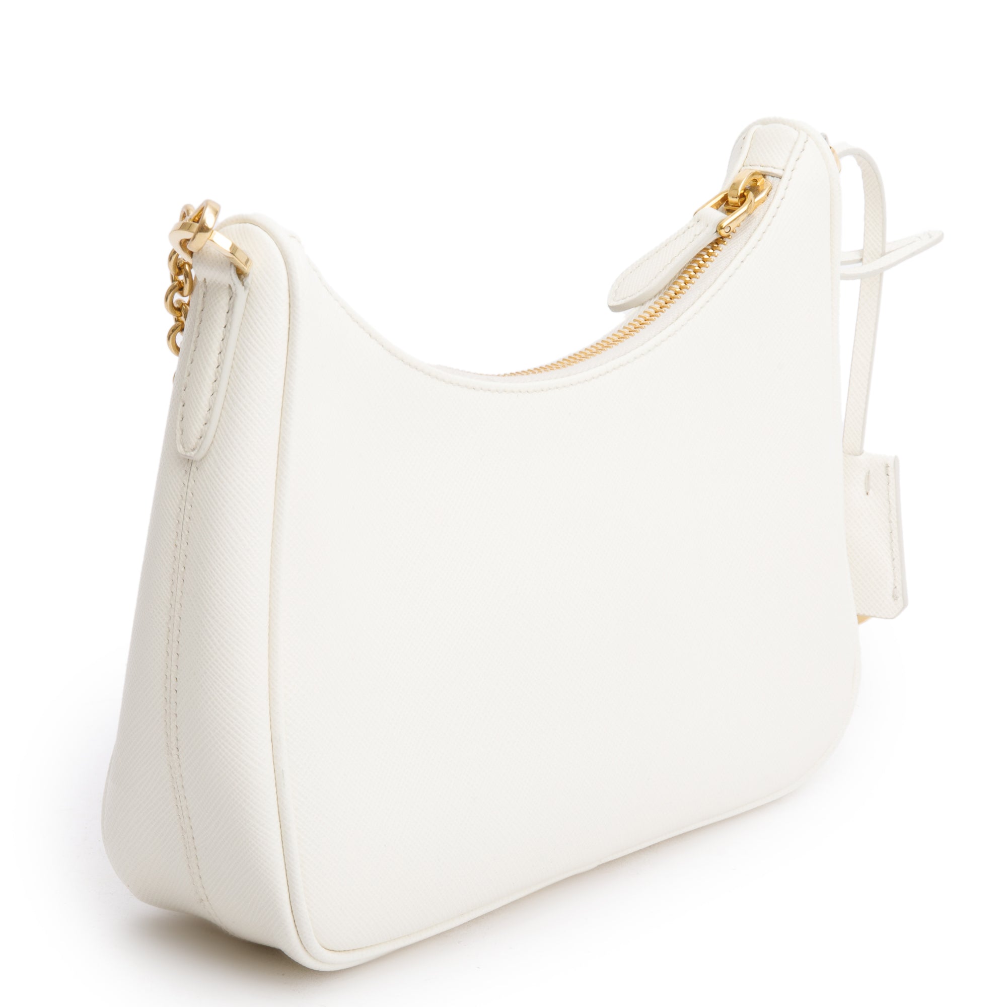 Prada White Saffiano Leather Re-Edition 2005 Shoulder Bag