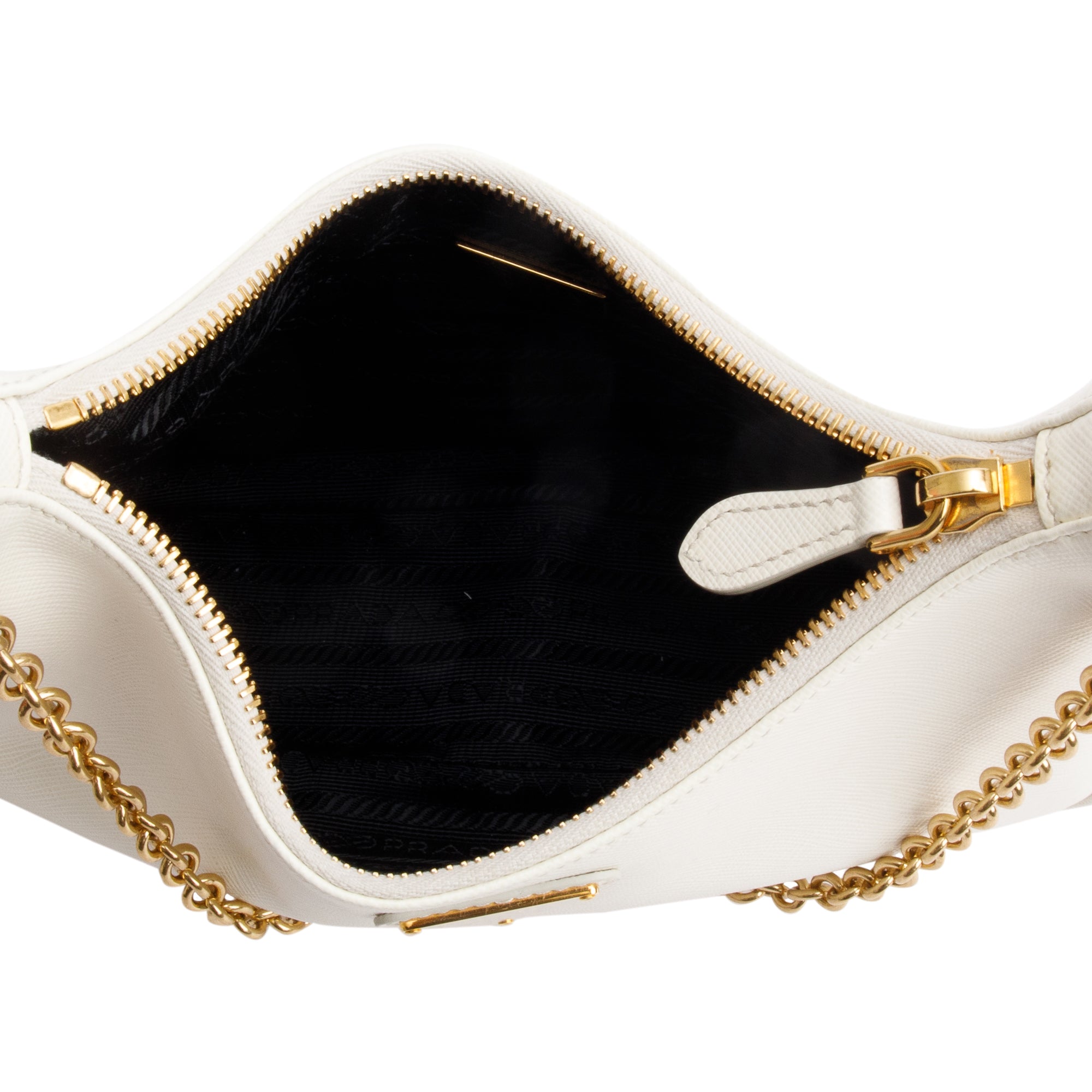 Prada White Saffiano Leather Re-Edition 2005 Shoulder Bag