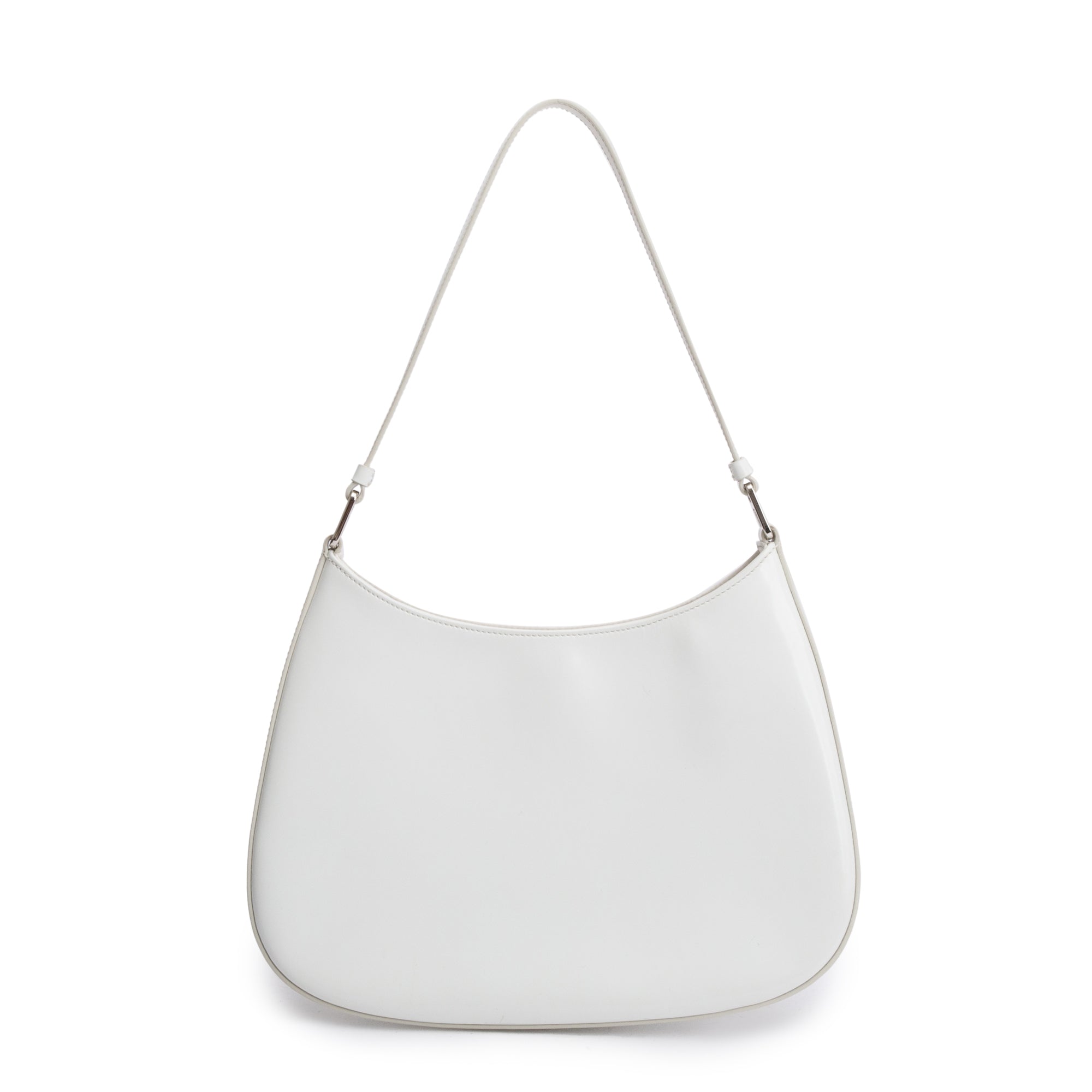 Prada White Spazzolato Leather Cleo Bag