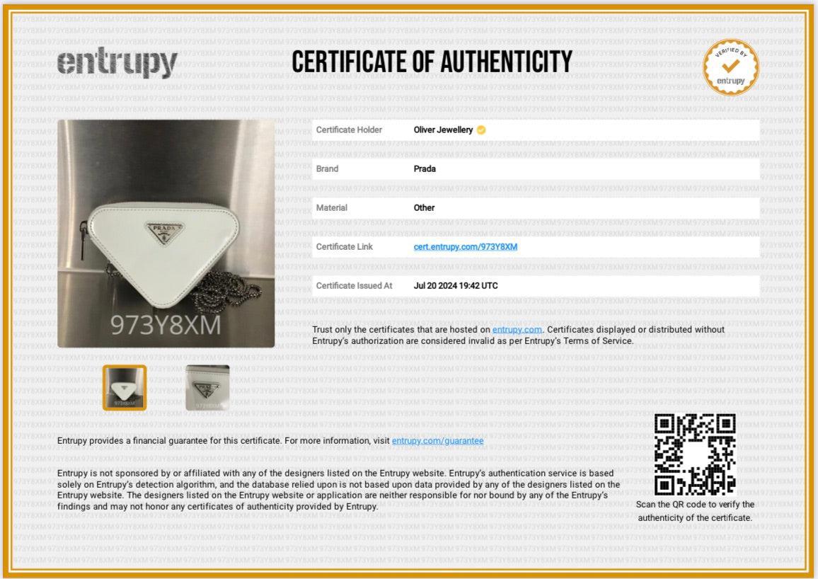 Prada White Spazzolato Leather Mini Triangle Crossbody Bag