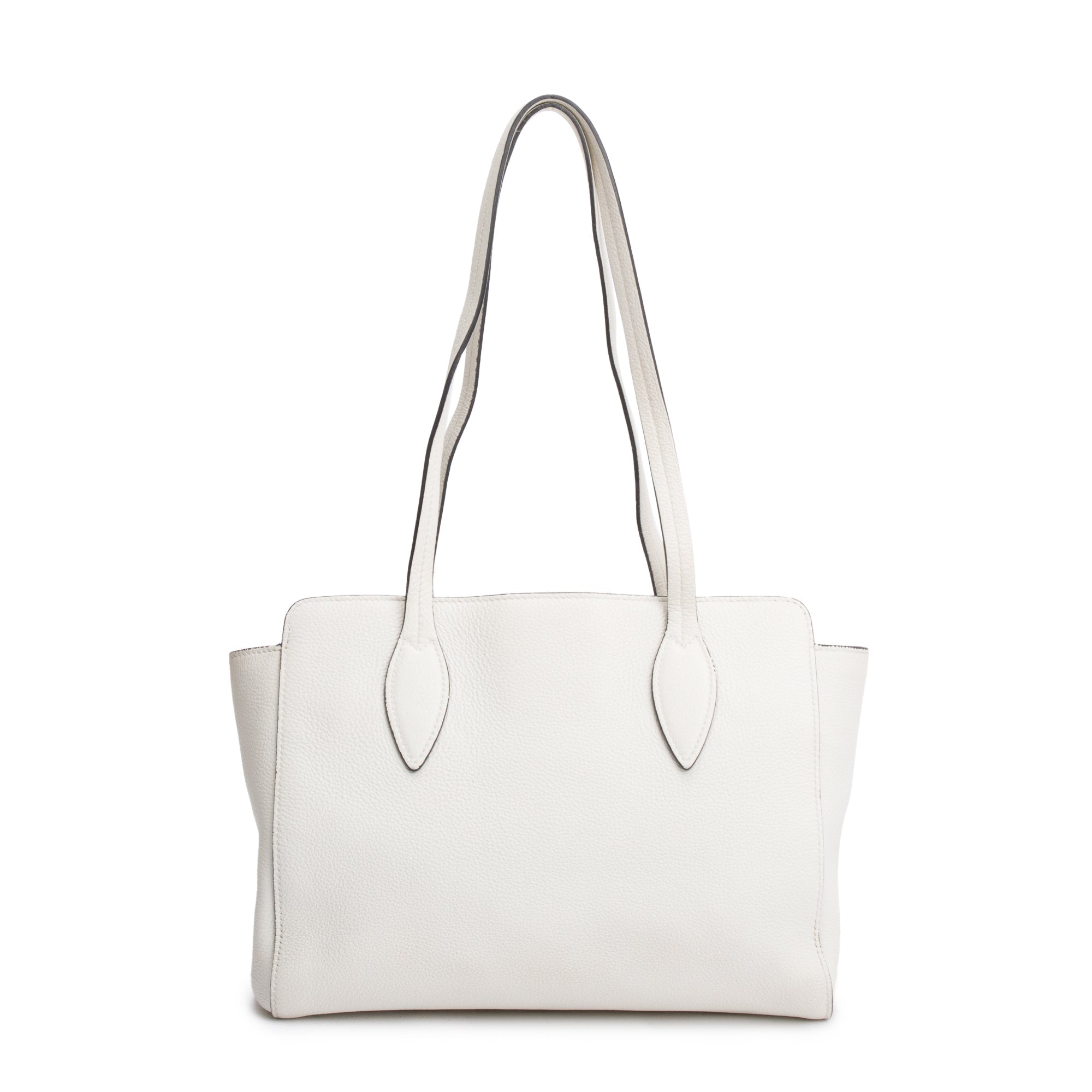 Prada White Vitello Phenix Shopping Tote