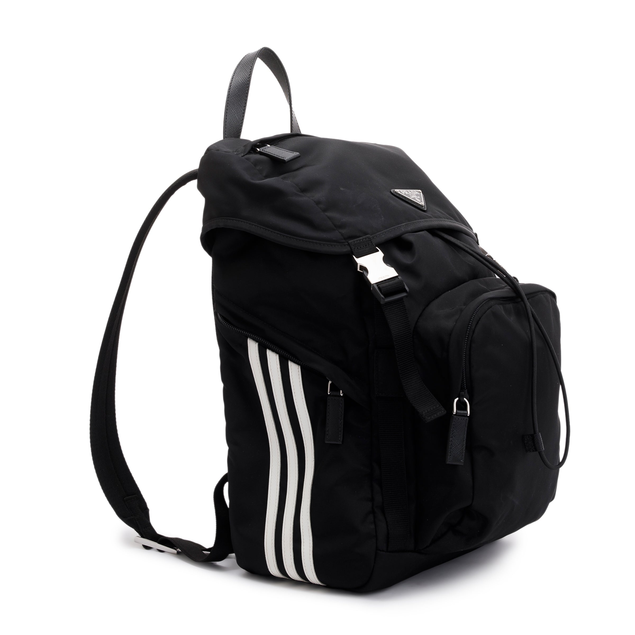 Prada x Adidas 2022 Black Re-Nylon and Saffiano Leather Backpack w/ Box & Authenticity Card