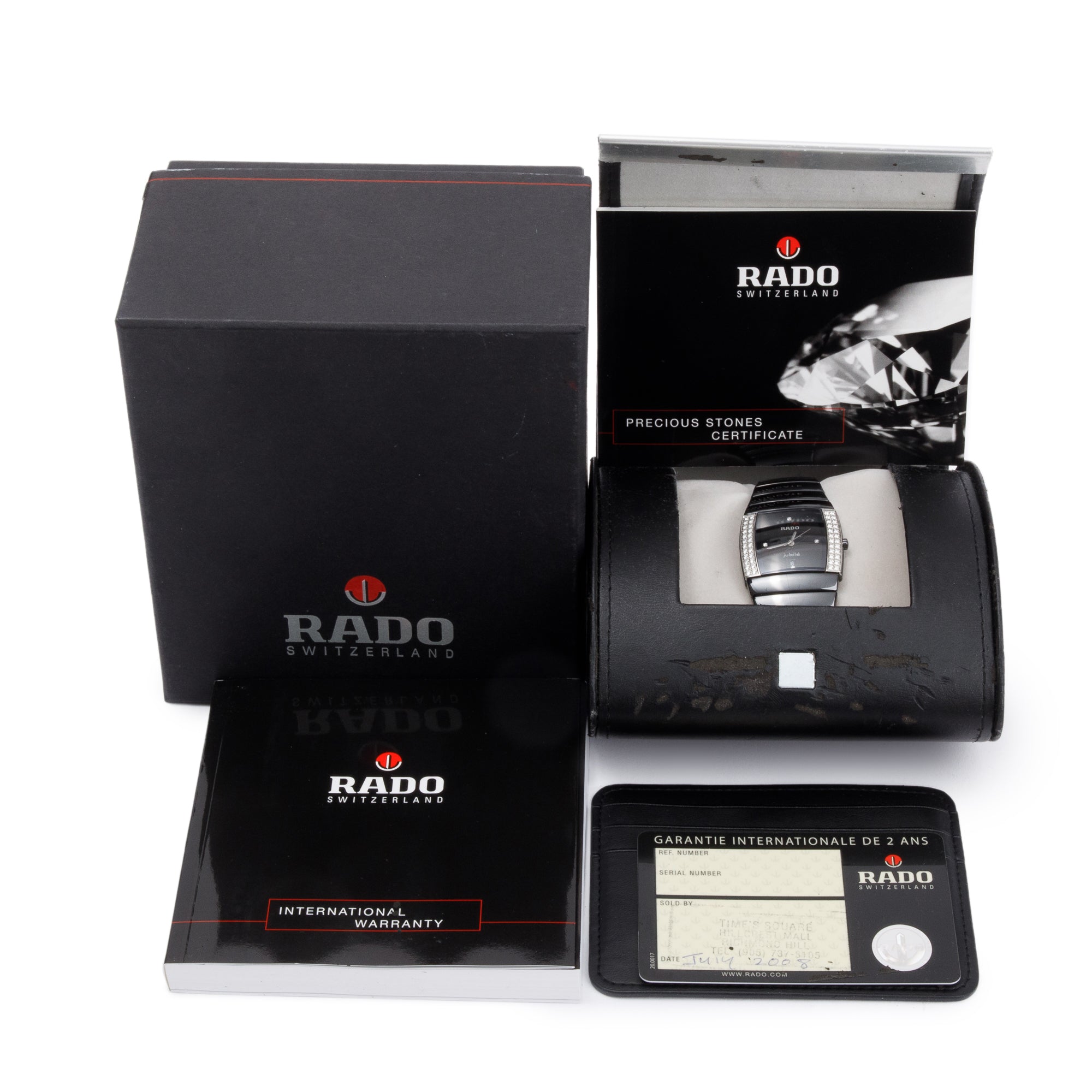 Rado Black Ceramic Diamond Bezel Sintra Jubile Watch w/ Box & Papers