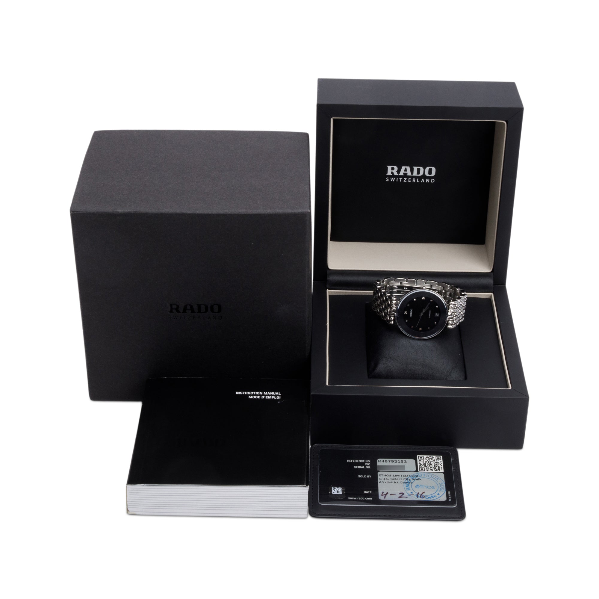 Rado Stainless Steel Flourence 35 MM Quartz Watch w/ Box & Papers