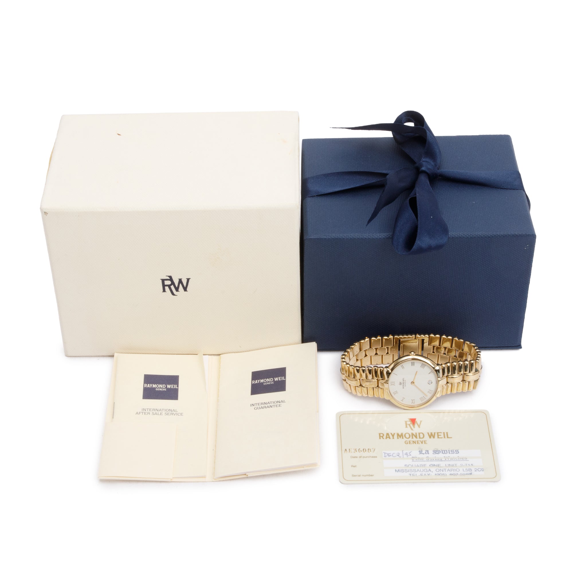 Raymond Weil 18k Gold Electroplated Stainless Steel 33 MM Classic Quartz Watch 9154 w/ Box & Papers