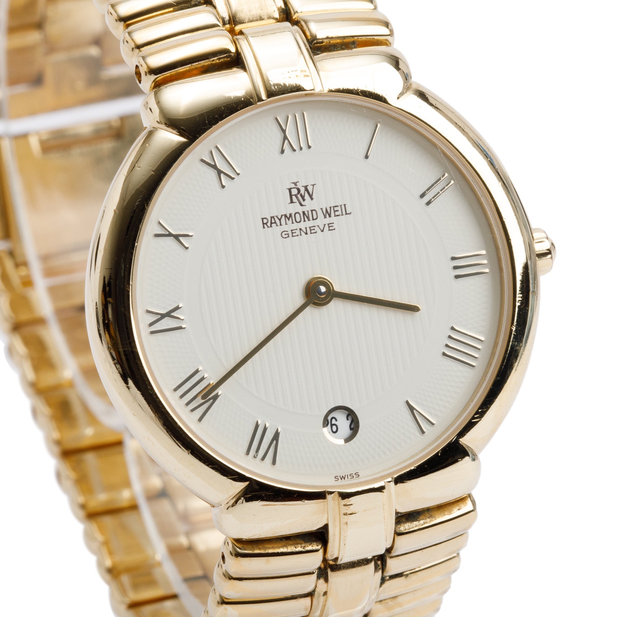 Raymond Weil 18k Gold Electroplated Stainless Steel 33 MM Classic Quartz Watch 9154 w/ Box & Papers