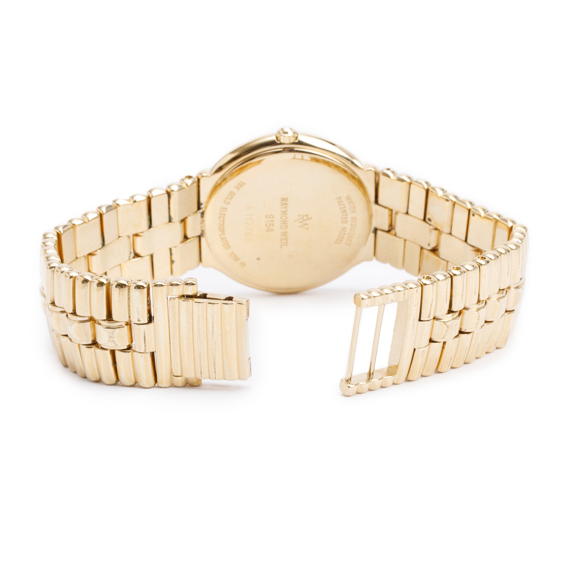 Raymond Weil 18k Gold Electroplated Stainless Steel 33 MM Classic Quartz Watch 9154 w/ Box & Papers