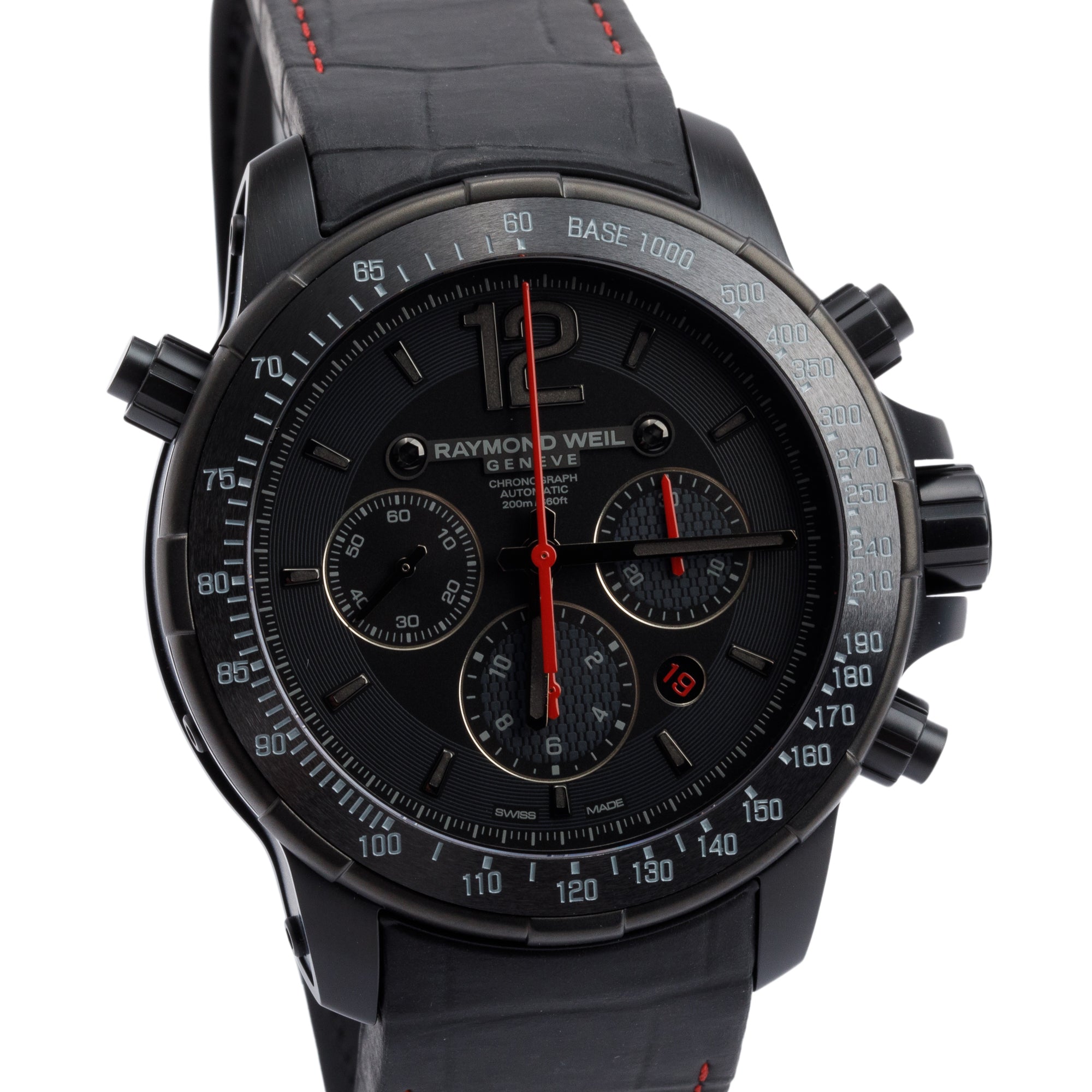Raymond Weil Black Titanium Nabucco 46 MM Chronograph Automatic Watch w/ Box
