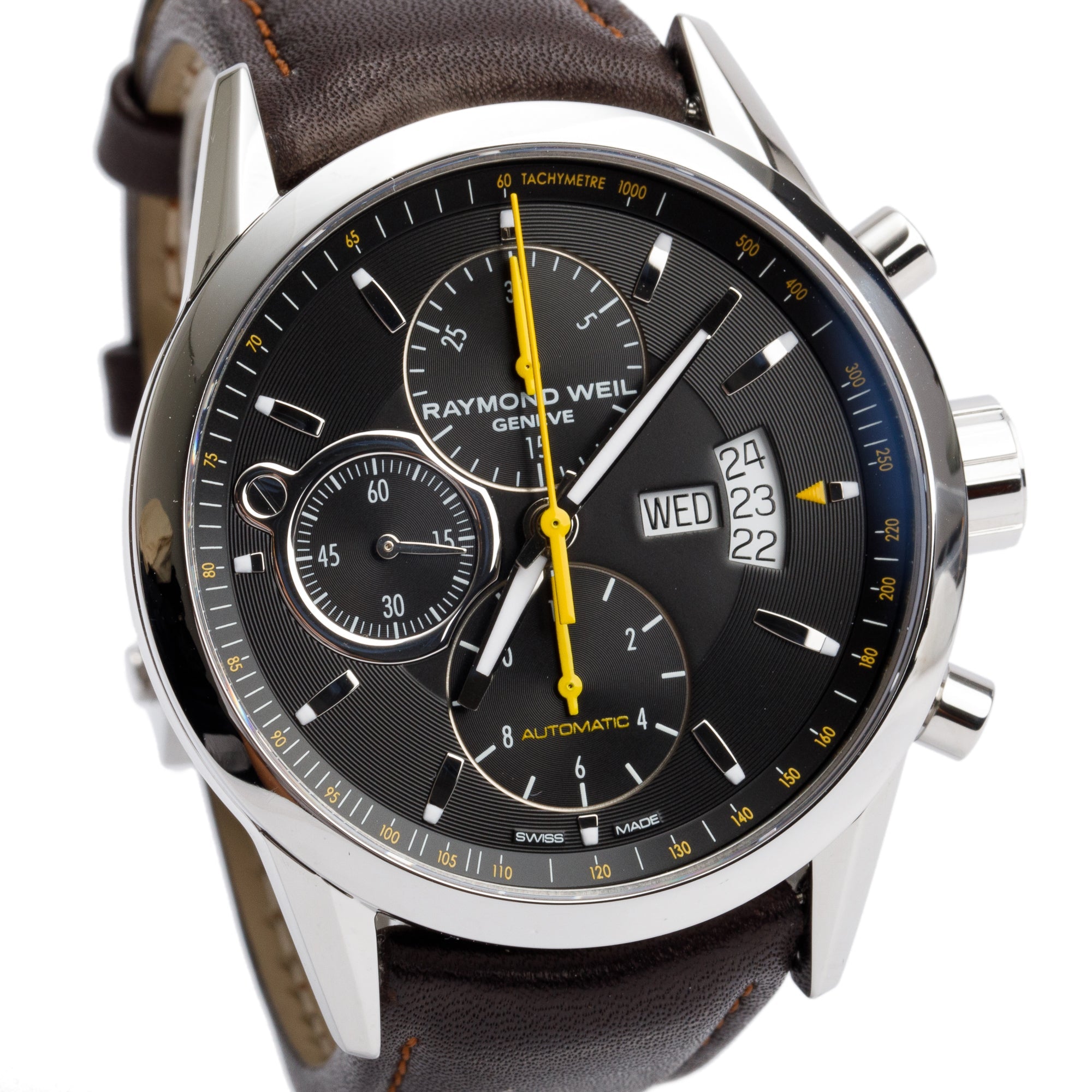 Raymond Weil Stainless Steel Freelancer 42 MM Chronograph Automatic Watch w/ Box