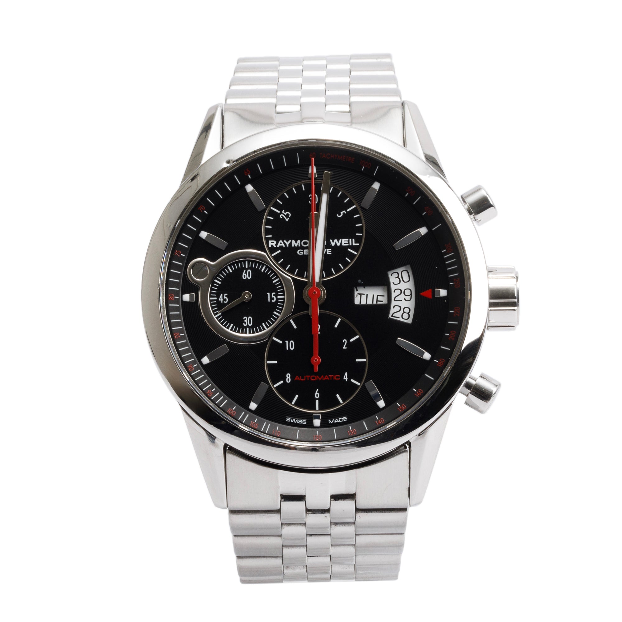 Raymond Weil Stainless Steel Freelancer 42 MM Chronograph Automatic Watch w/ Box & Papers