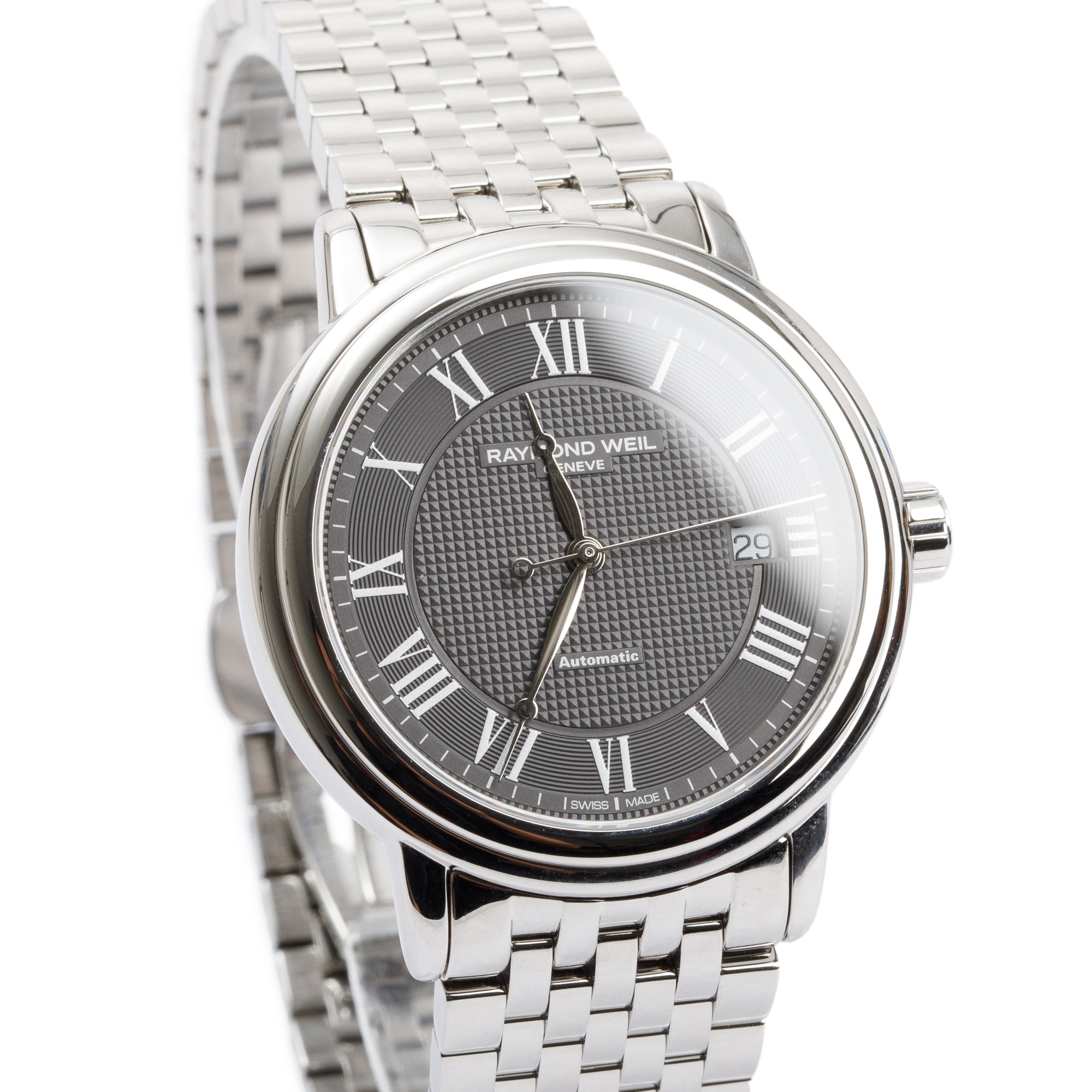 Raymond Weil Stainless Steel Maestro 39.5 MM Automatic Watch w/ Box & Papers