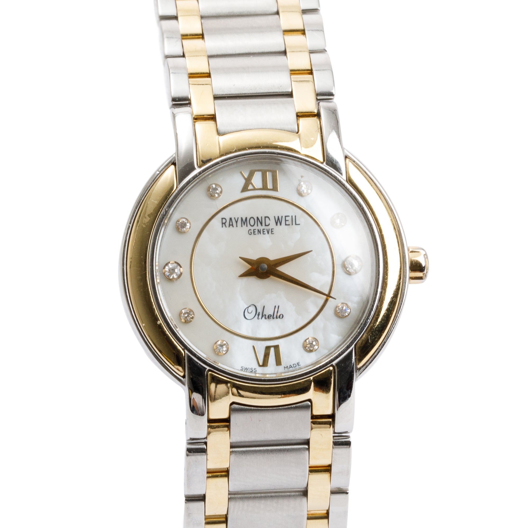 Raymond Weil Two-Tone Stainless Steel Othello Mother of Pearl Diamond Dial 25 MM Watch