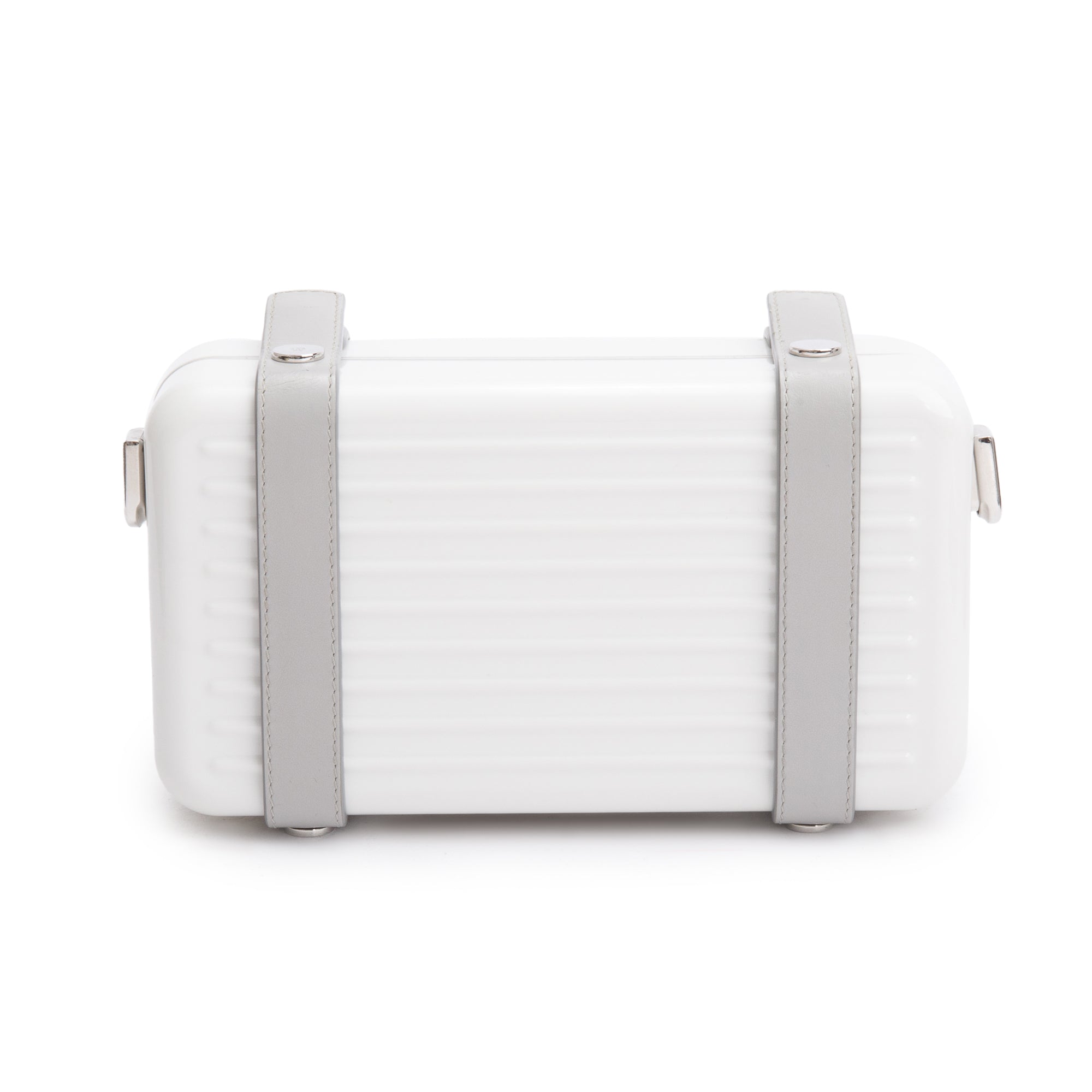 Rimowa White Acrylic Aluminum Personal Utility Case w/ Strap
